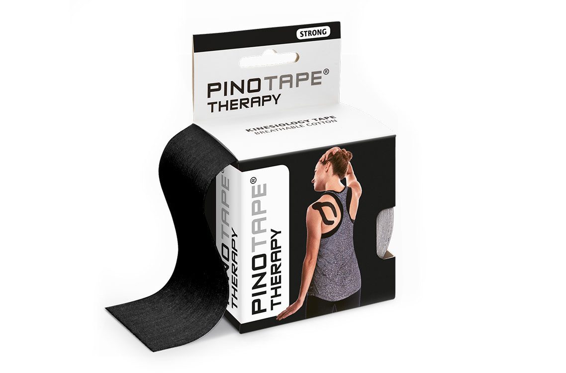 Pino Kinesiologie-Tape Pinotape Therapy Kinesiologie Tape Schwarz 5 cm x 5 m