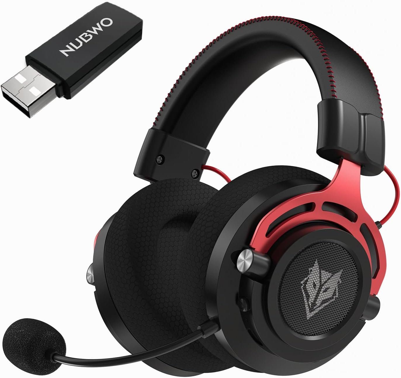 NUBWO Gaming-Headset (Wireless Gaming Headset Kopfhörer mit Noise Cancelling Mikrofon, USB-Head-Set, Wireless gaming headset kopfhörer mit mikrofon für computer laptop)