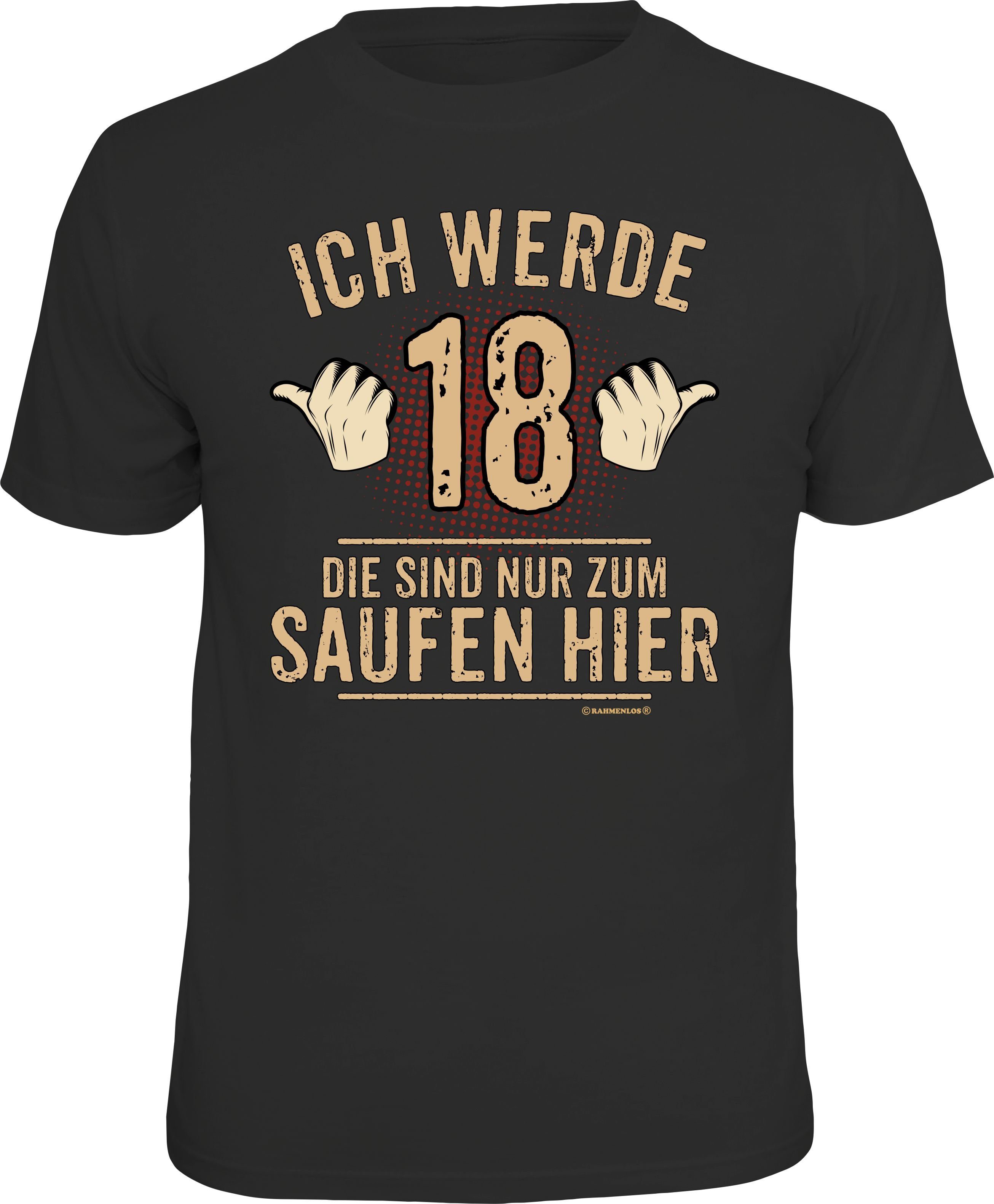 Rahmenlos TShirt mit tollem FrontPrint »zum 18. Geburtstag« online