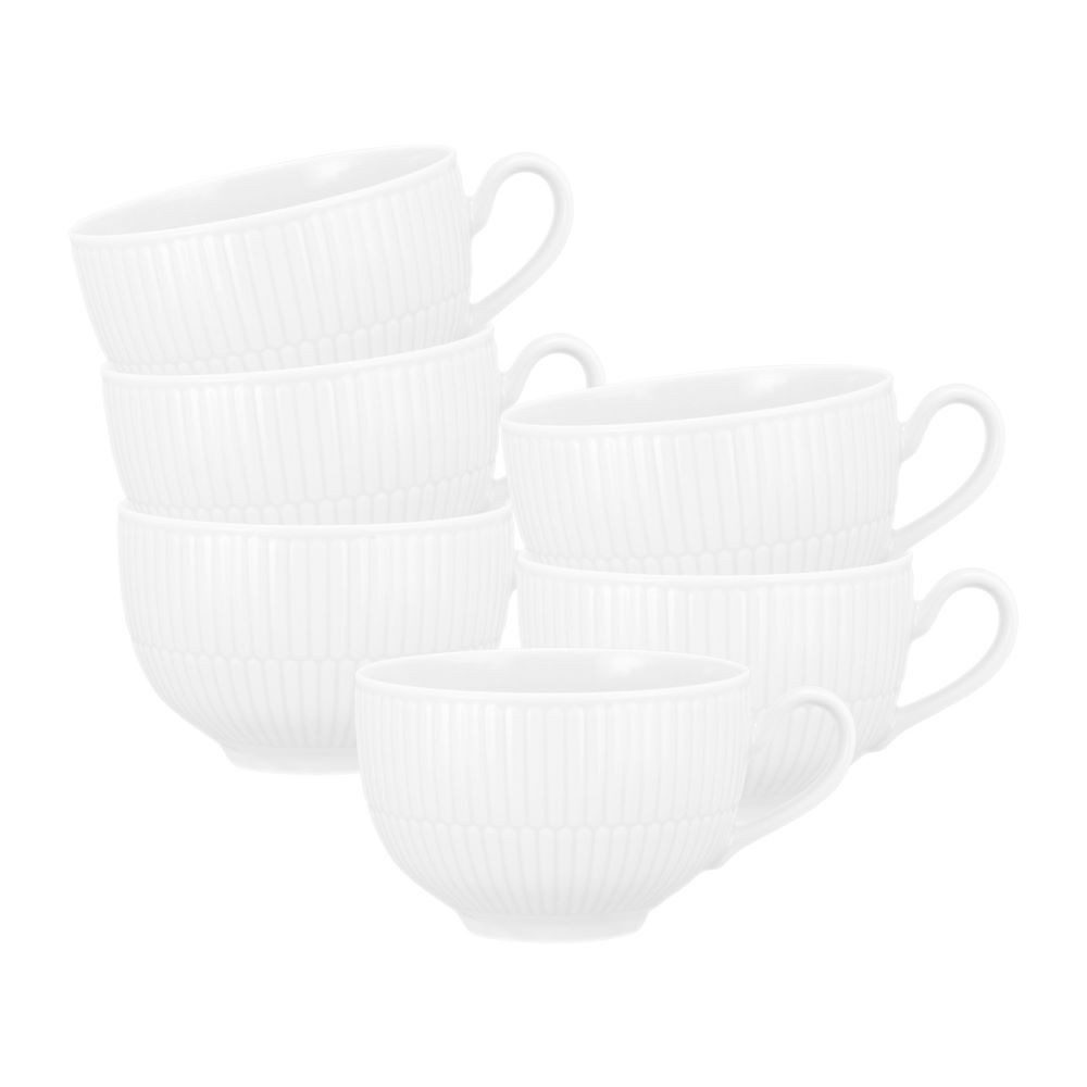 Seltmann Weiden Becher Seltmann Weiden Amina weiß Milchkaffeebertasse 0,35 l 6er Set, Porzellan