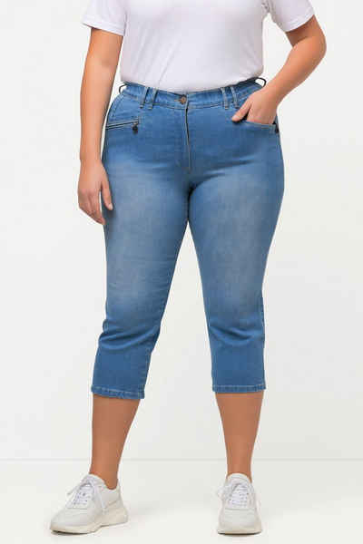 Ulla Popken 7/8-Hose 7/8-Jeans Mony Elastikbund Reißverschlusstaschen