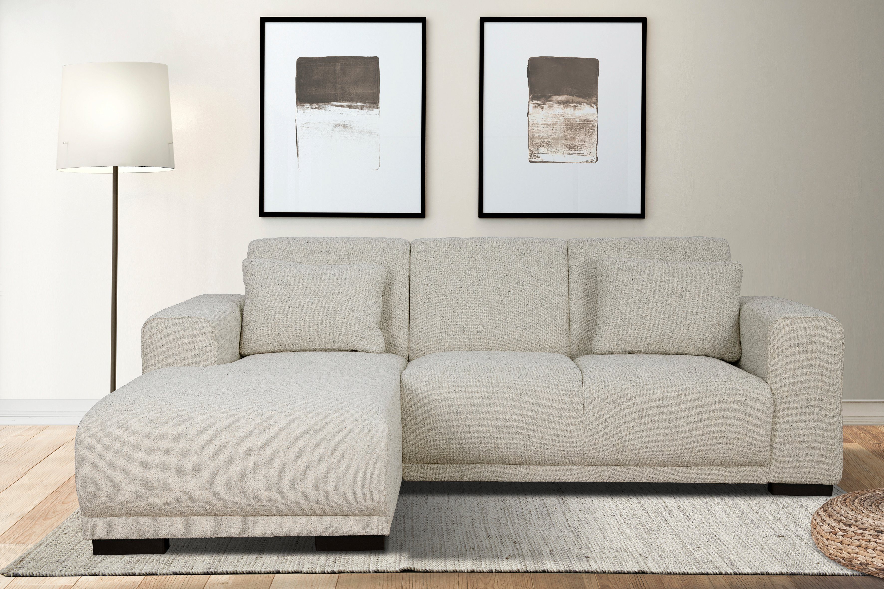 Home affaire Ecksofa BORNHOLM L-Form, B: 234 cm - OTTO. Verlässliche Qualität., Recamiere links oder rechts bestellbar, Wellenfederung, inkl. 2 Kissen