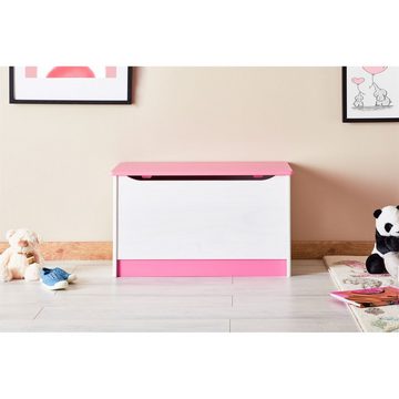 IDIMEX Spielzeugtruhe HANNAH (Set), Spielzeugtruhe Kiste Aufbewahrungsbox Kindermöbel Kiefer massiv weiß/r