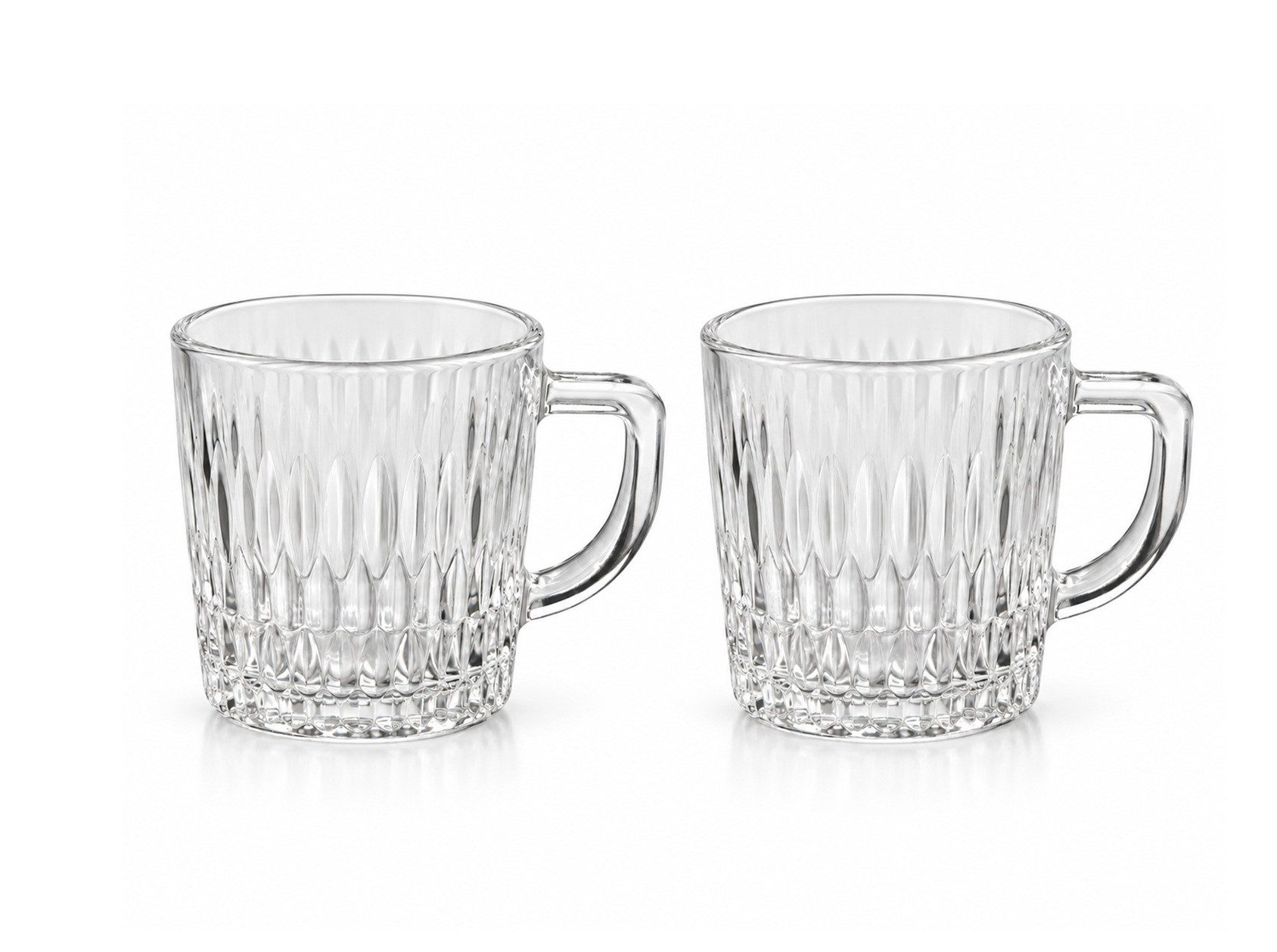 Pasabahce Gläser-Set Rain, 2-tlg., Glas, mit Henkel, 2-teiliges Set, 305 ml