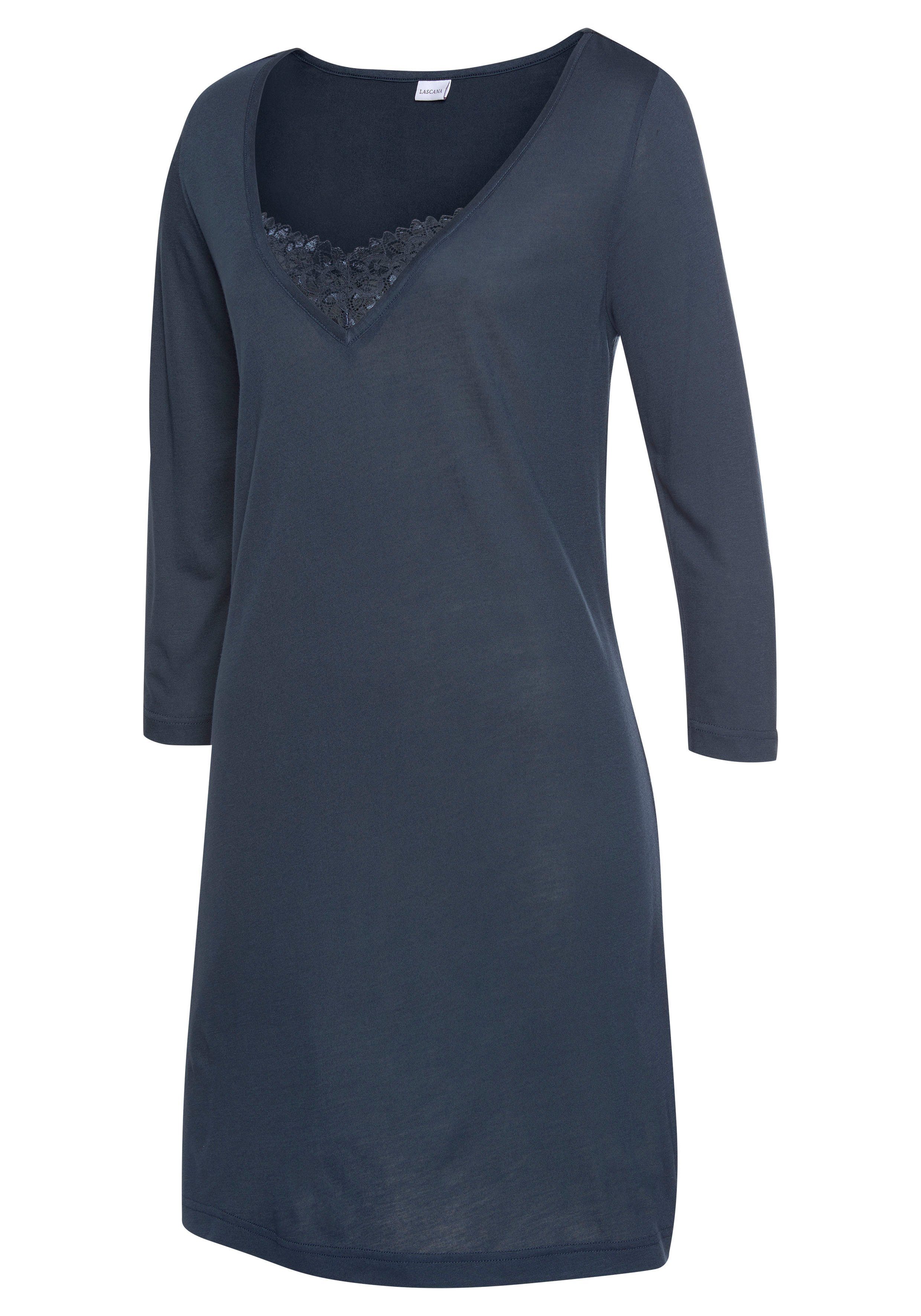 LASCANA Nachthemd mit Spitzendetail und halblangen Ärmeln. € 34,99
