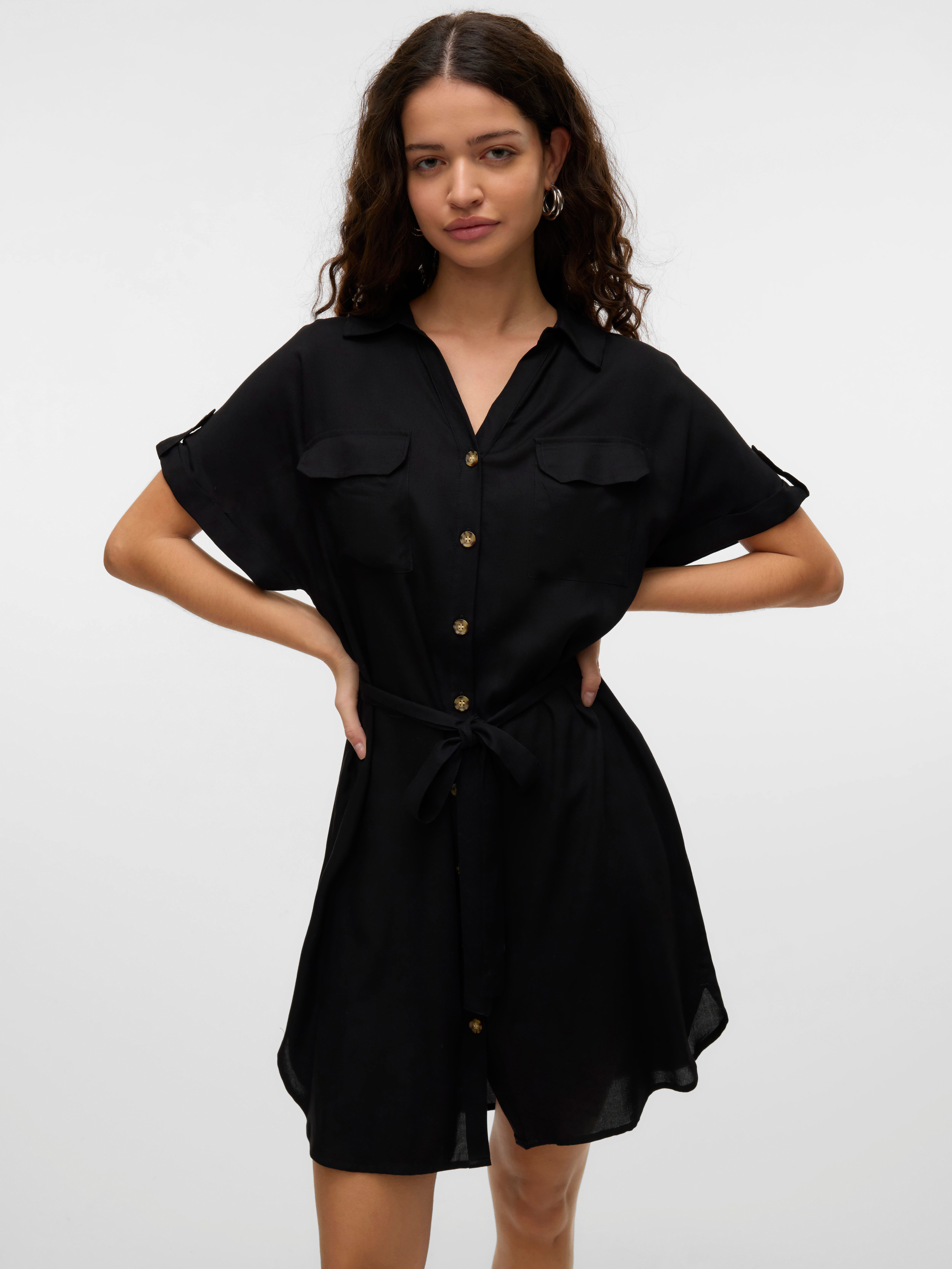 Vero Moda Hemdblusenkleid VMBUMPY SS SHORT SHIRT DRESS WVN GA NOOS Viskose, günstig online kaufen