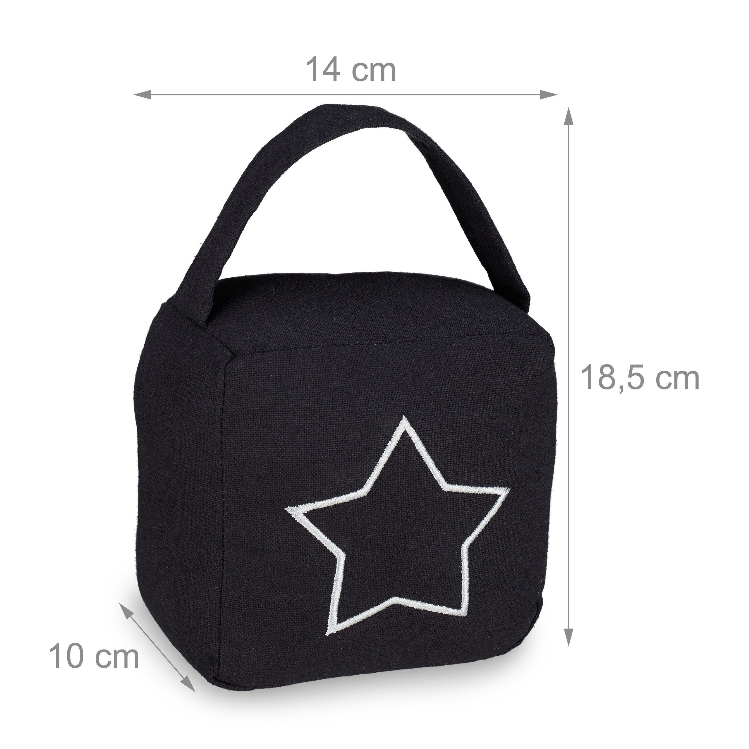 relaxdays Türstopper Sack Stern (1 St), schwarz – Bild 4 von 5