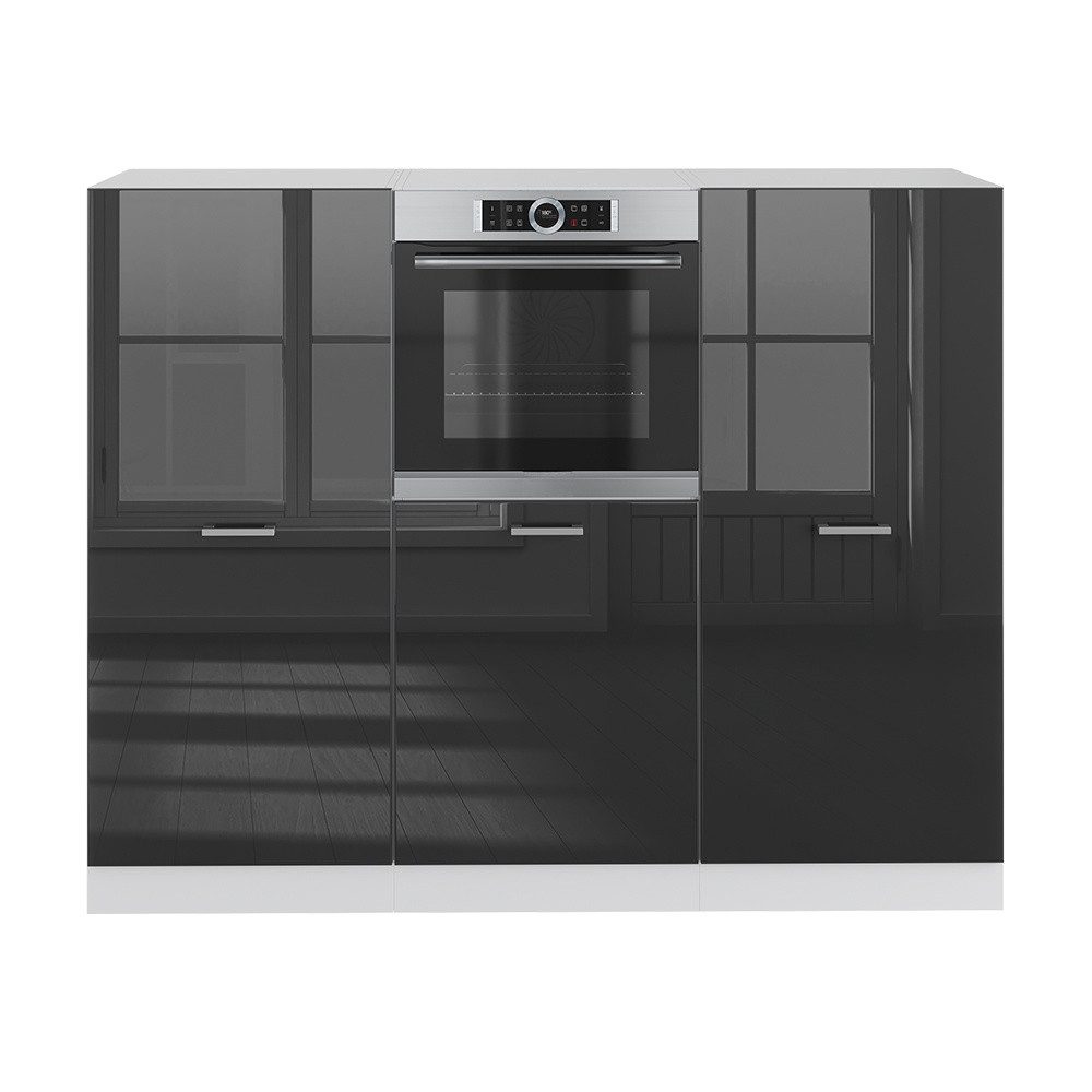 Vicco Küchenzeile R-Line, Anthrazit Hochglanz/Weiß, 180 cm ohne Arbeitsplatte