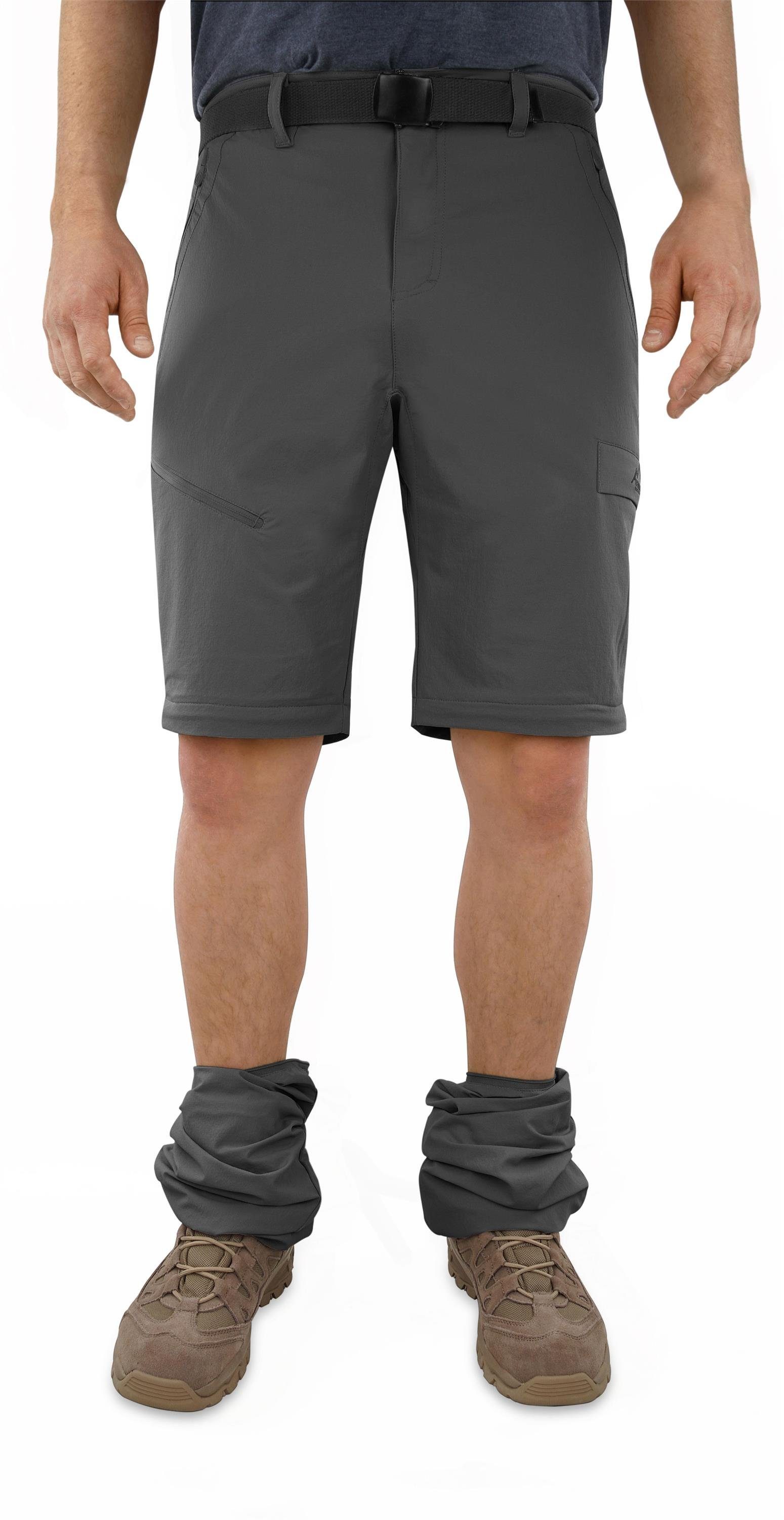 Herren normani Wanderhose Outdoorhose Zip-Off 2-in-1 Anthrazit Sommerhose Zip-off-Hose Sonnenschutzfaktor 50+ Daventry mit Softshellhose