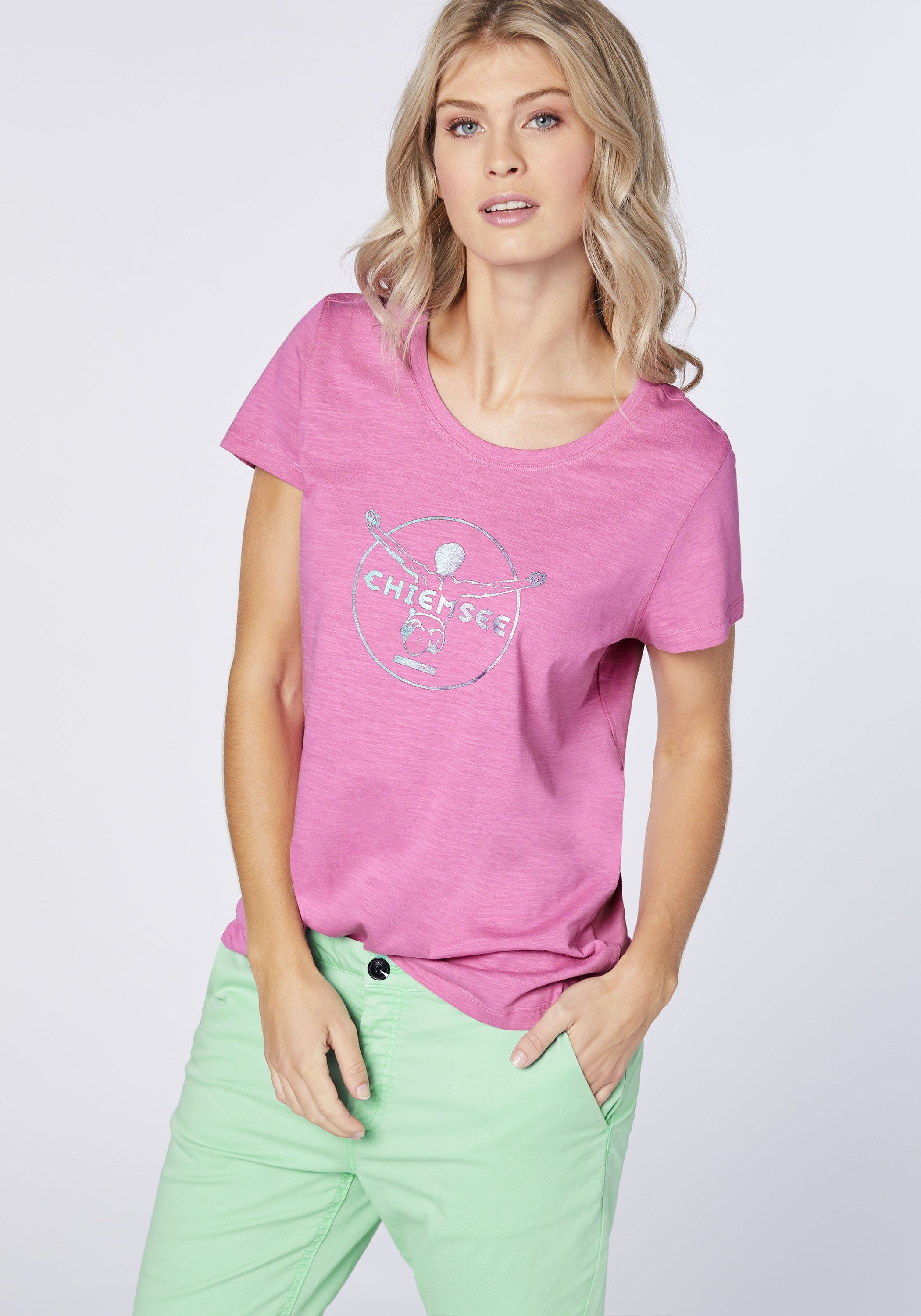 Print-Shirt Chiemsee mit T-Shirt 1 Jumper-Frontprint Pink Super