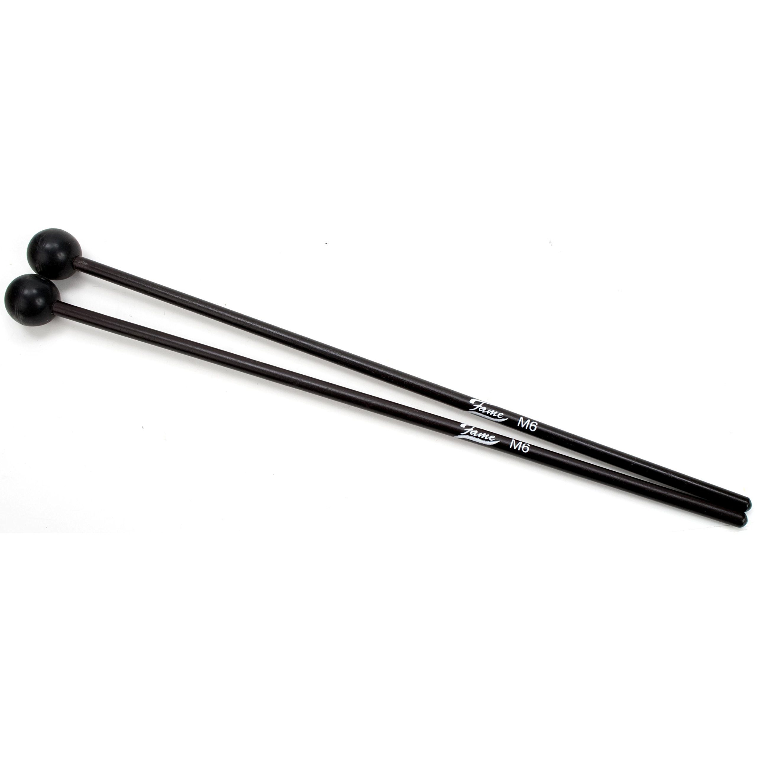 FAME Xylophon Schlägel (F6H Konzert Percussion Schlägel Xylophon Schlägel 400mm Länge Hart Kunststoff Schlägelkopf Holzstiel Schwarz Ideal für professionelle Musiker 30 Tage Money-back Garantie, Sticks, Beater und Mallets, Concert Percussion Schlägel), F6H Schlägel, Konzert Percussion, Xylophon Schlägel