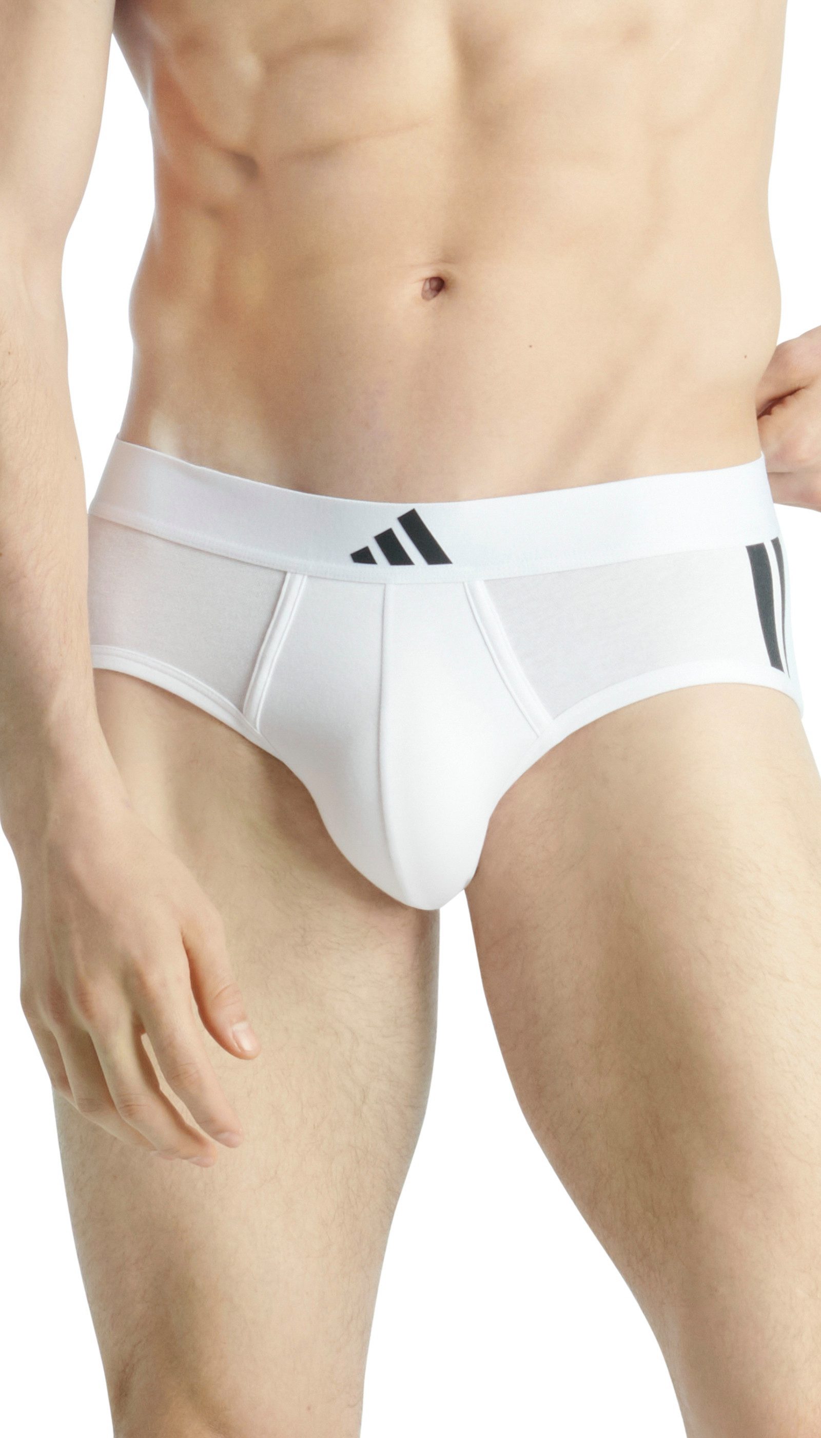 adidas Sportswear Hüftslip Active Flex Cotton 3 Stripes (2er Pack) elastischer Logo-Bund, ohne Eingriff, sportliches Design