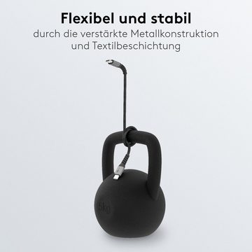 Goobay USB-C auf USB-C Kabel mit Textilmantel und Metallsteckern USB-Kabel, USB-C, USB-C (100 cm), 60 W Leistung, 480 Mbit/s Datenübertragungsrate, Grau