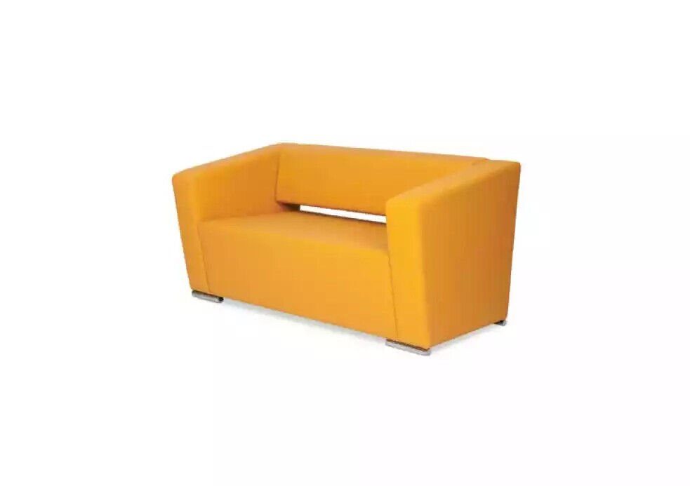 JVmoebel Sofa Gelbes Sofa Luxus Zweisitzer Couch Büro Office Einrichtung Textilmöbel, 1 Teile, Made in Europa
