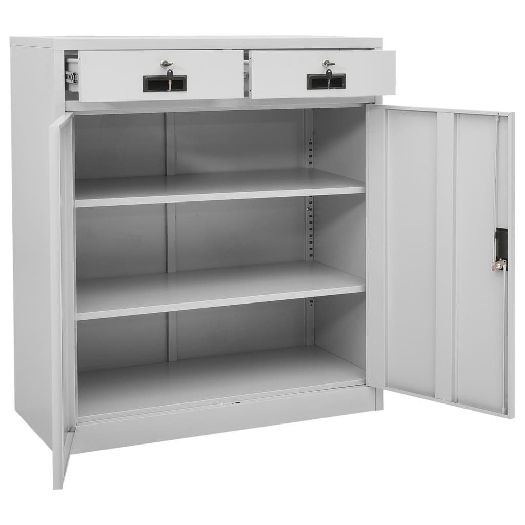 (1-St) Hellgrau Fächerschrank Stahl cm 90x40x102 vidaXL Büroschrank