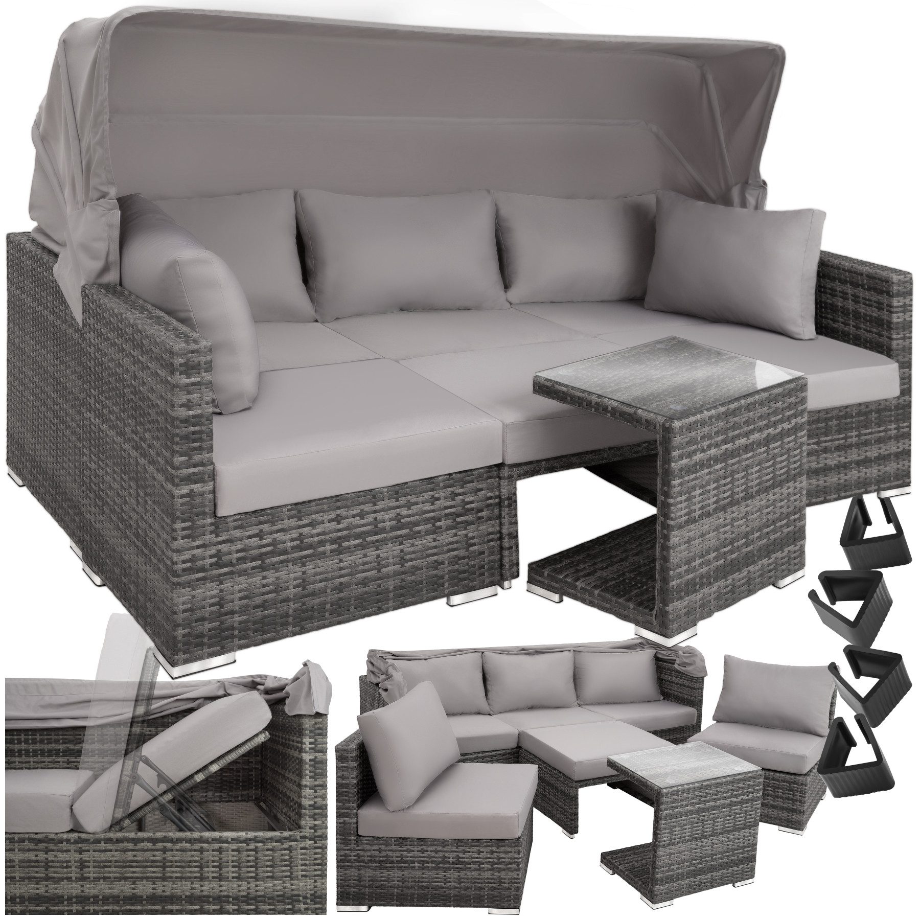 tectake Loungeset Rattan Lounge, (Set., 7-tlg), günstig online kaufen
