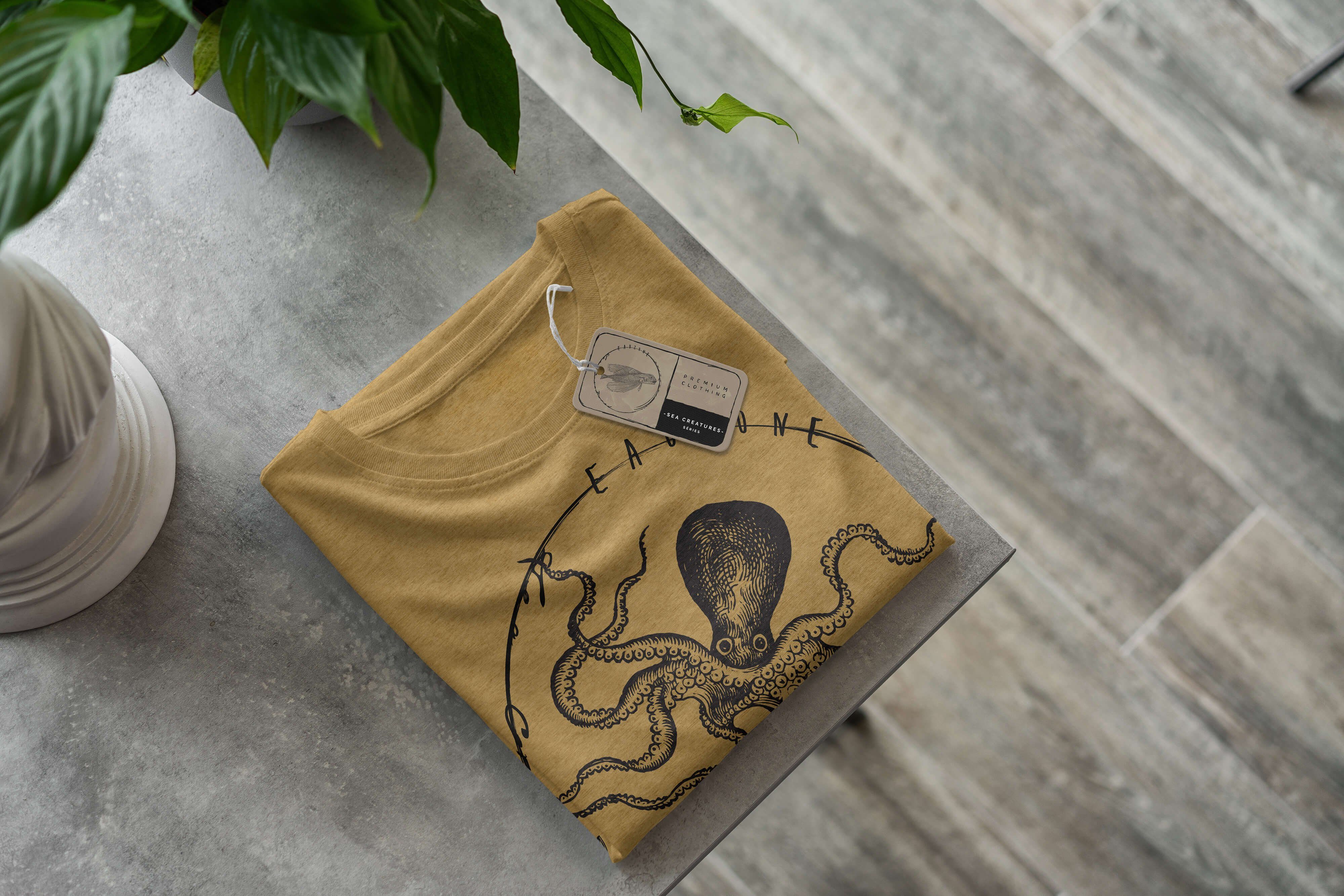 feine Struktur Art Antique Tiefsee / T-Shirt Schnitt Creatures, 084 Sinus T-Shirt Sea Gold Sea - sportlicher und Serie: Fische