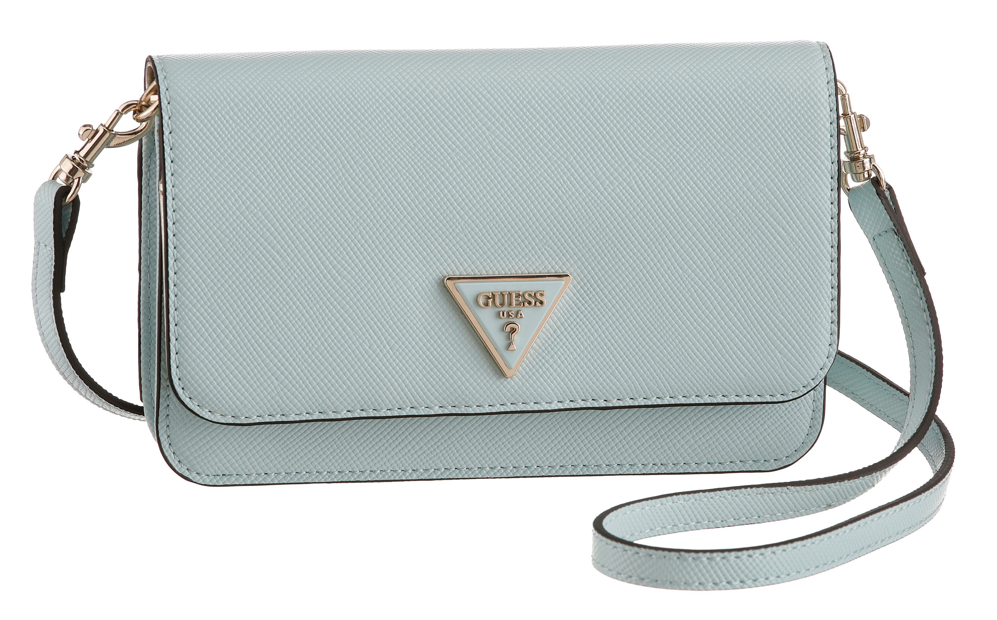 Guess Handytasche NOELLE, im schlichten Design hellblau