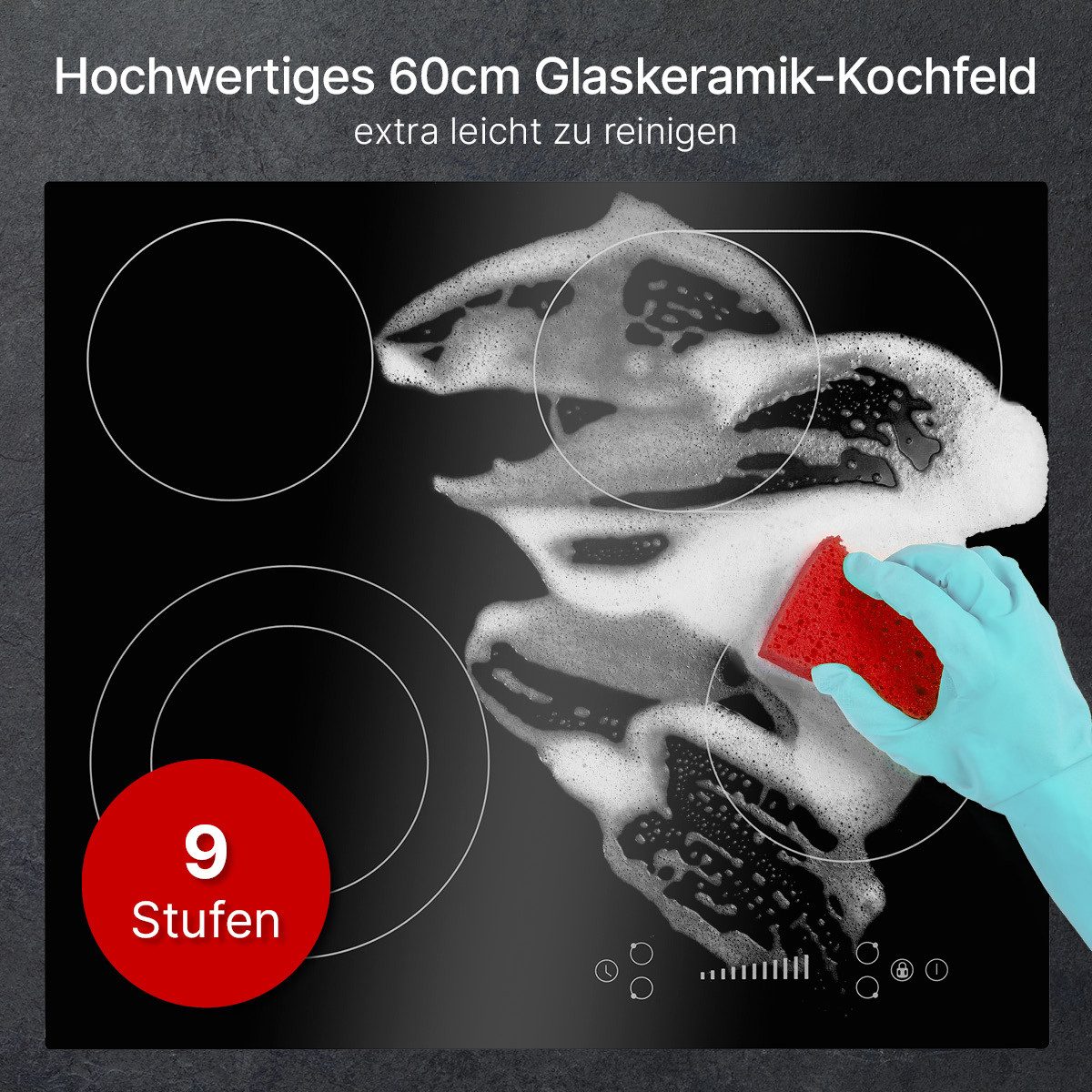 BOMANN Elektro-Kochfeld EBK 7941, 4 Kochfelder, Timerfunktion & 9 Leistungsstufen