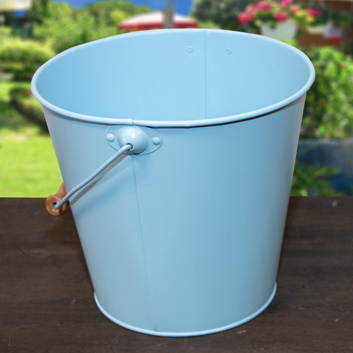 Deko-Impresion Blecheimer-Set – 3 Stück, 14 Cm Durchmesser, Mit Holzgriff
