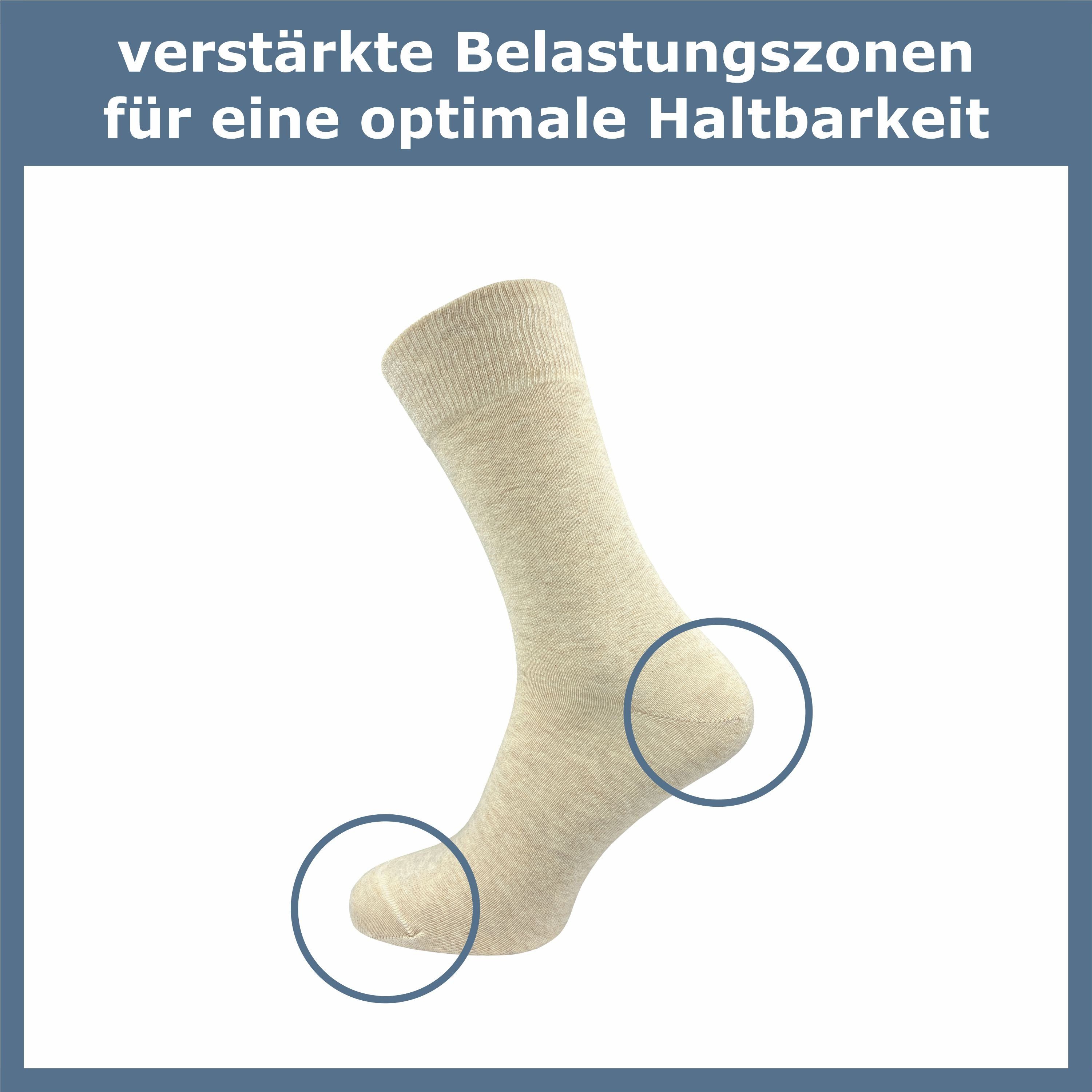 GAWILO Socken für Herren aus 100% Baumwolle - Ohne drückende Naht - mit Komfortbund (8 Paar) in schwarz, grau, blau, weiß & natur - mit handgekettelter Zehenspitze