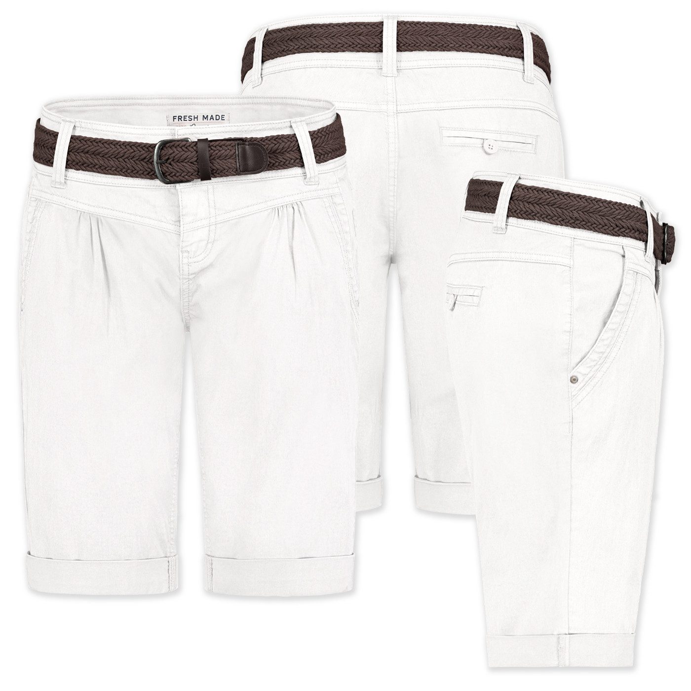 Bermudas Sommerliche mit geflochtenem Gürtel