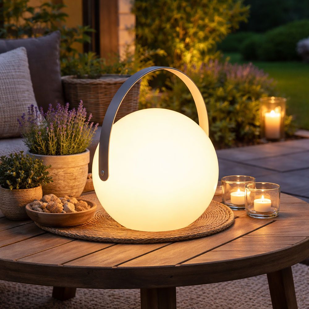 GLOBO LIGHTING LED Dekolicht, LED-Leuchtmittel fest verbaut, Warmweiß, Farbwechsel, Gartendeko Kugelleuchte mit Fernbedienung