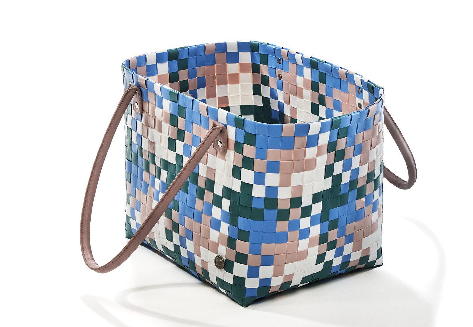 Kobolo Shopper Tasche Shoppingbag MARE aus PE mit PU Henkeln bunt (Stück, 1-tlg., 1 Stück), Mehrfarbig