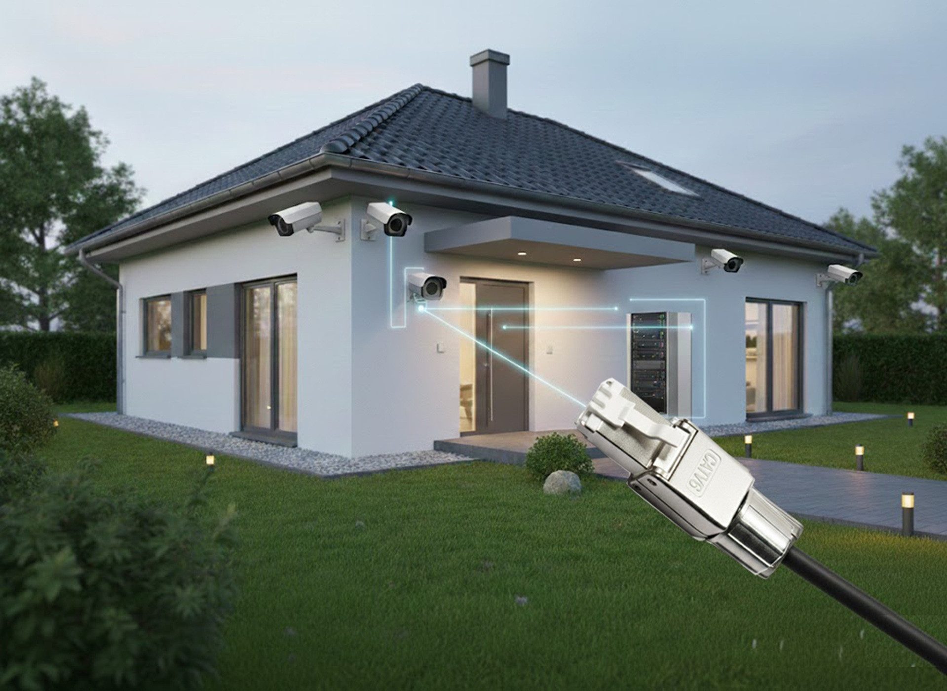 Wooja Netzwerkstecker Wooja CAT6A RJ45-Stecker Netzwerkstecker 2 Stück werkzeuglos geschirmt