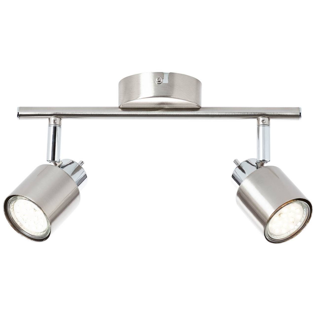 Brilliant Deckenleuchte Andres, Lampe Andres Spotrohr 2flg nickel/chrom 2x  PAR51, GU10, 10W, geeigne