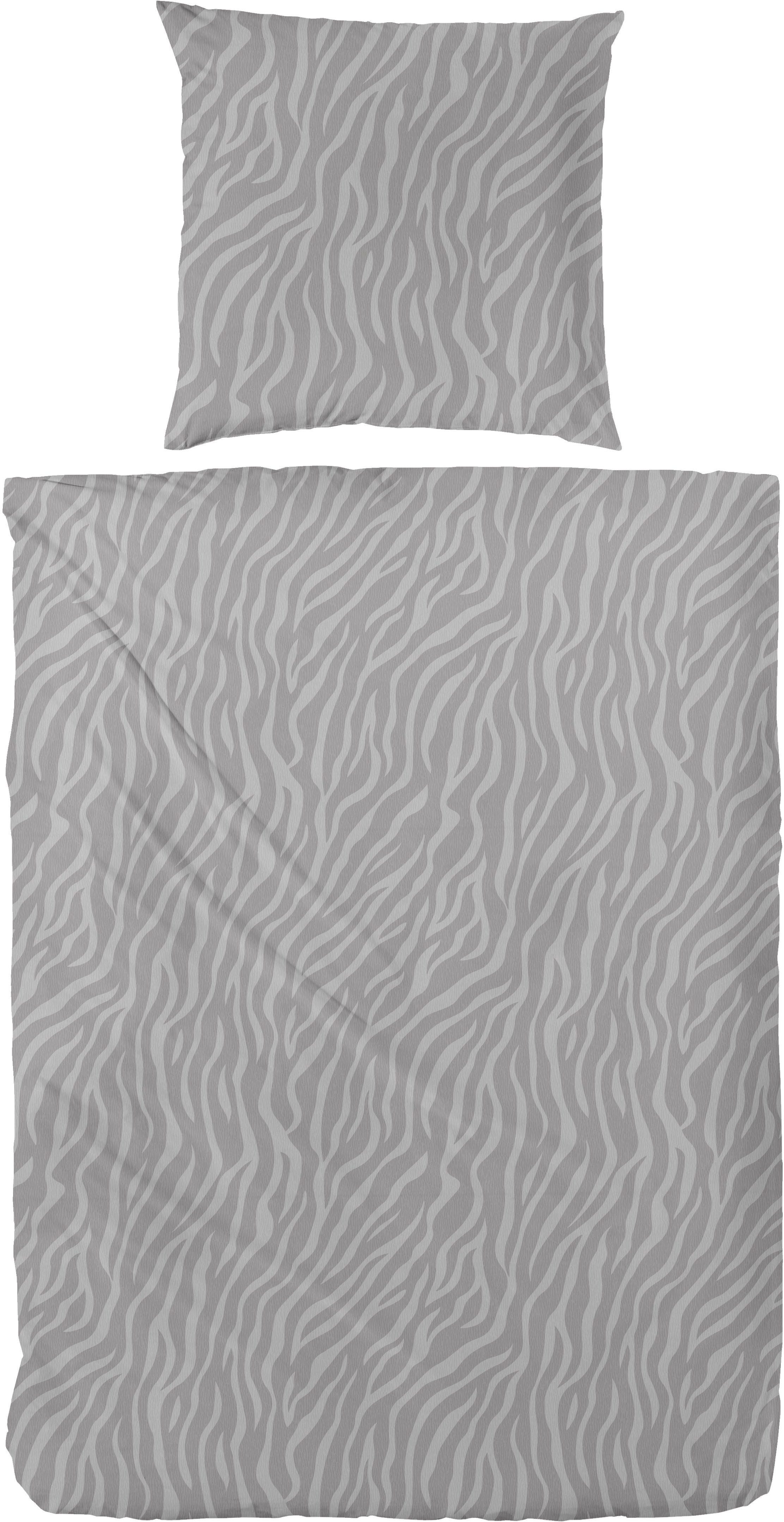 Primera Bettwäsche Zebra, Biber, 2 teilig, 100 % Baumwolle Standard 100 nach Öko-Tex