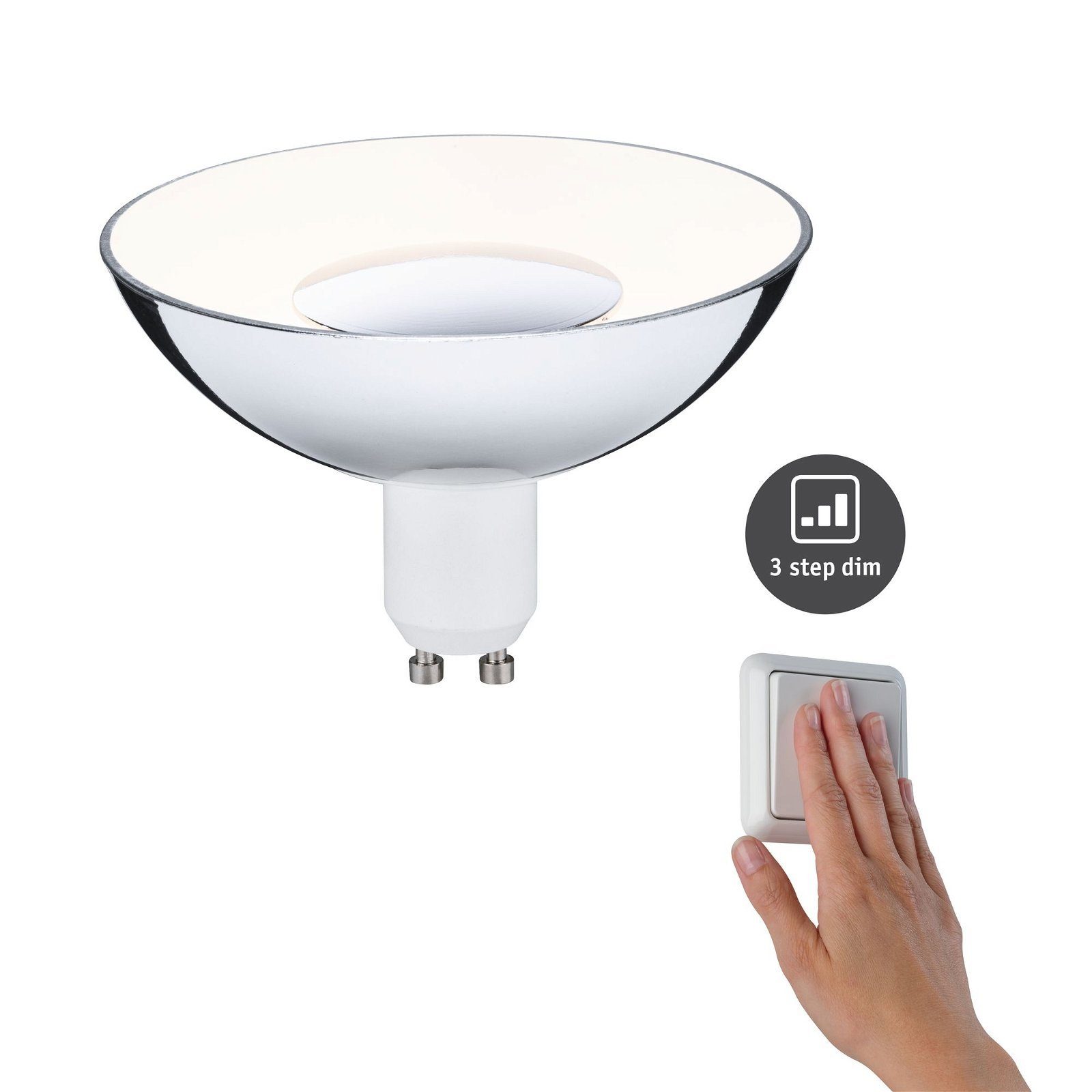 Paulmann LED-Leuchtmittel 360lm 4,9W schwarz/weiß 230V, 1 St., Warmweiß