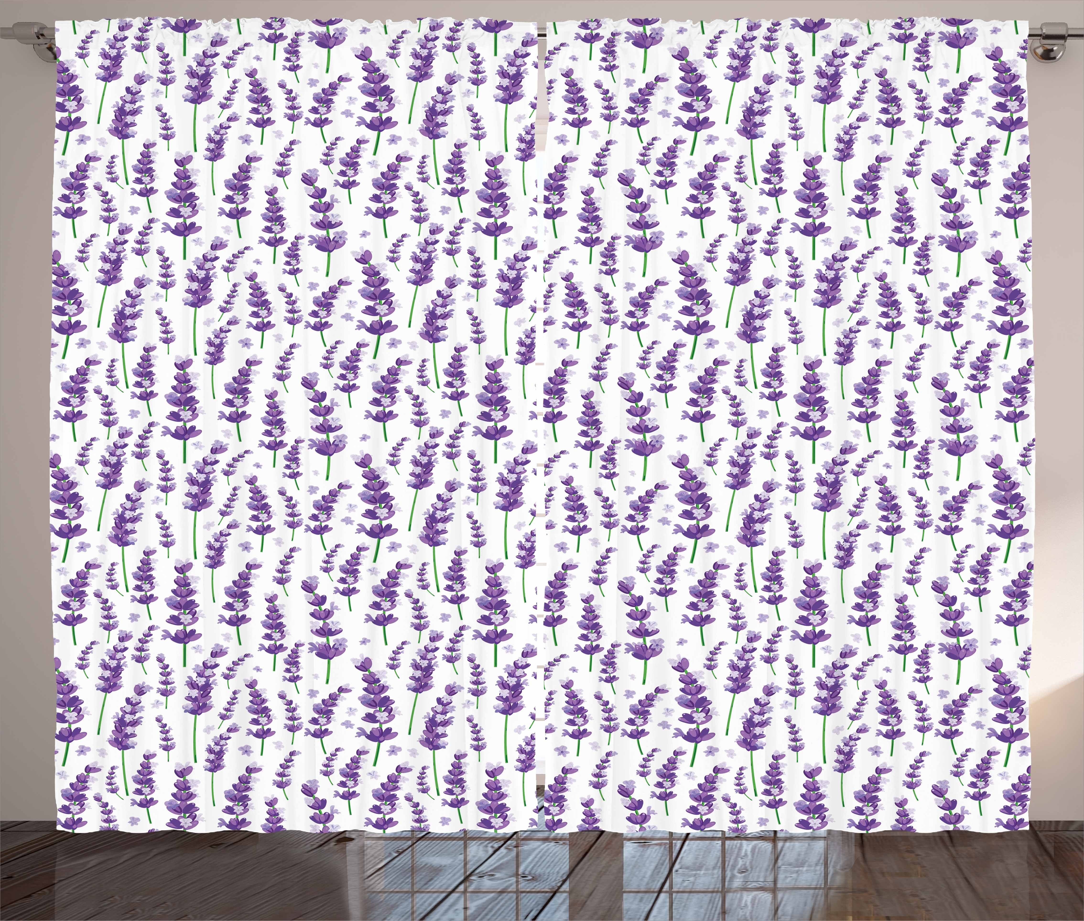 Frische Blühende Vorhang Kräuter Kräuselband mit Lavendel und Schlafzimmer Abakuhaus, Gardine Schlaufen Haken,