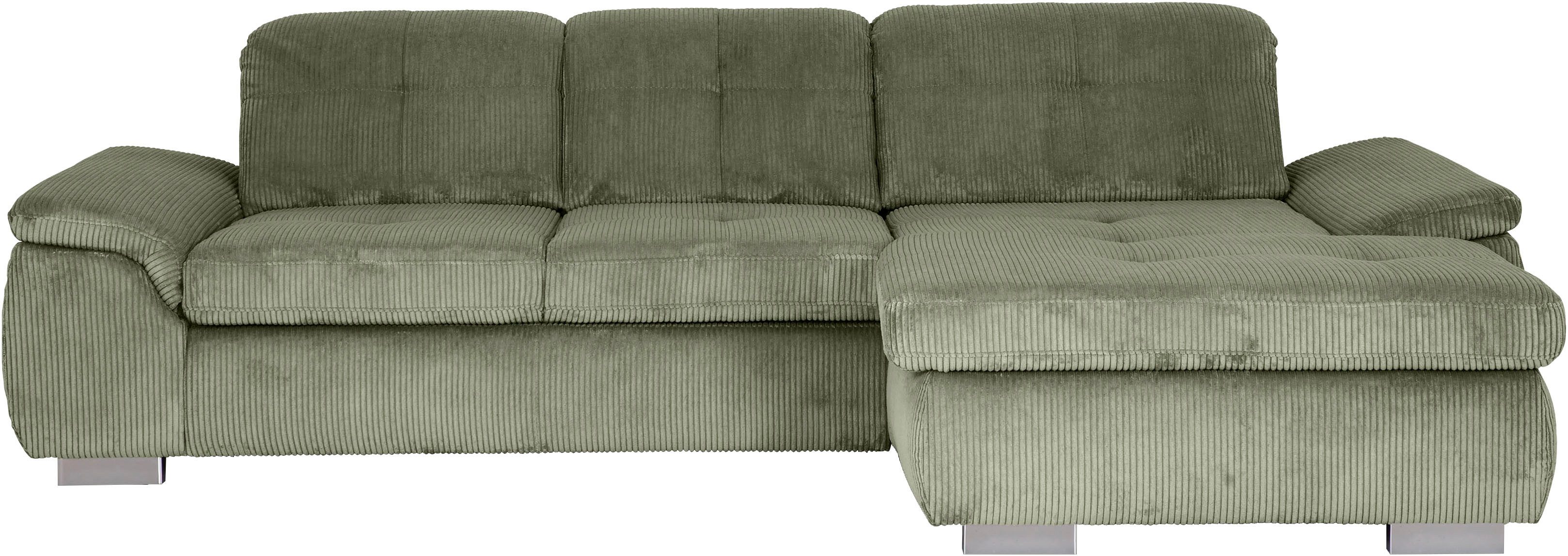 Die PlanBar Ecksofa MP-IN16037 L-Form, Breite 289 cm, mit Kaltschaum-Polsterung, mit Sitztiefenverstellung & Zierkissen