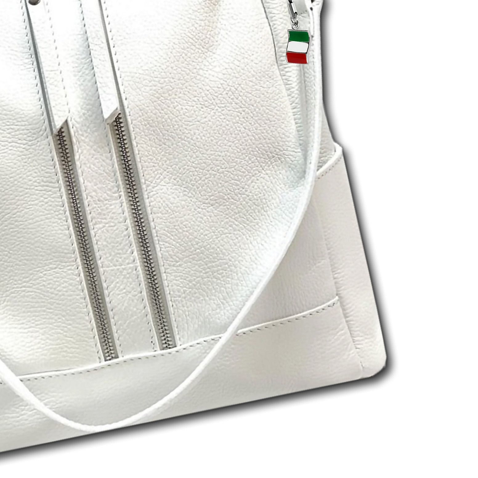FLORENCE Cityrucksack Florence Rucksack Damen Echtleder, Damen Cityrucksack Leder, weiß ca. 30cm x 33cm hoch