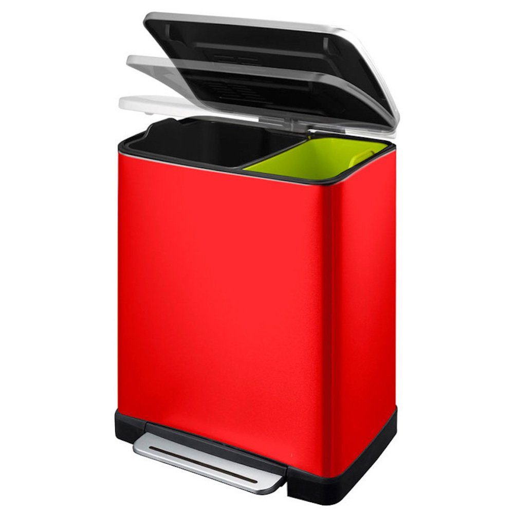 PROREGAL® Mülleimer Stilvoller Treteimer mit extra breitem Pedal, 12L, Edelstahl