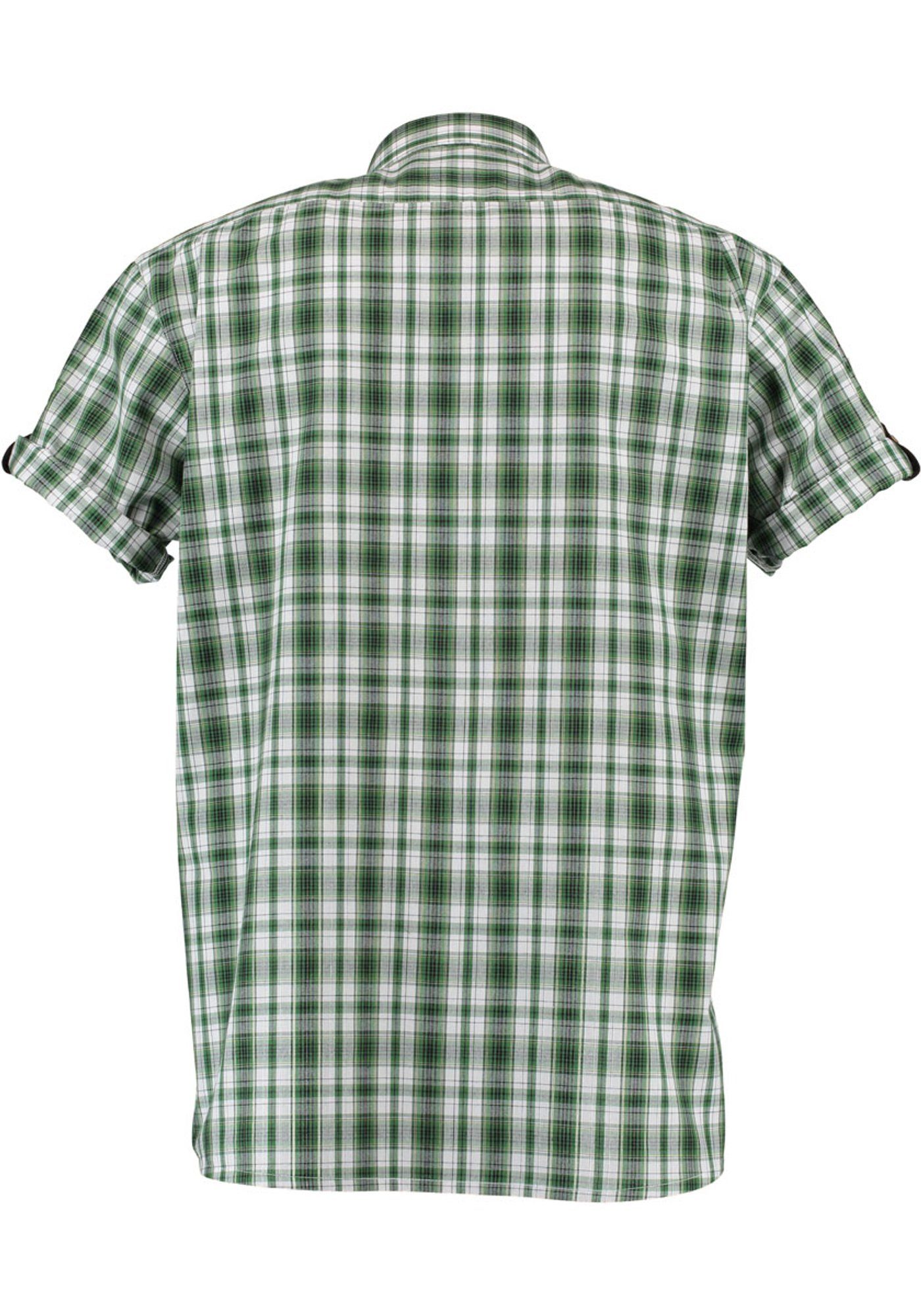OS-Trachten Trachtenhemd Lyroa Kurzarmhemd Liegekragen, Paspeltaschen mit 2 trachtengrün