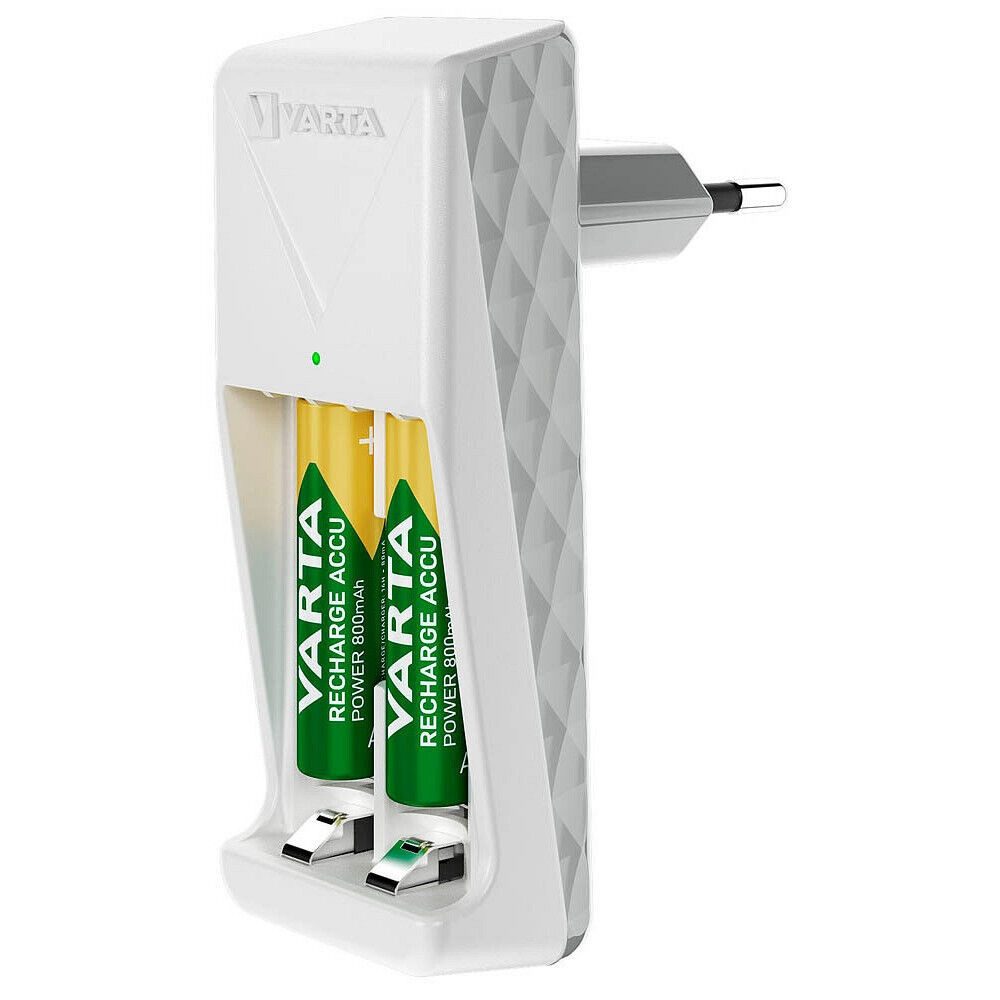 VARTA varta mini charger 2xAA Ladegerät 2100mAh Rasierer-Ladestation (2xAA Ladegerät 2100mAh, Erkennung defekter Akkus)