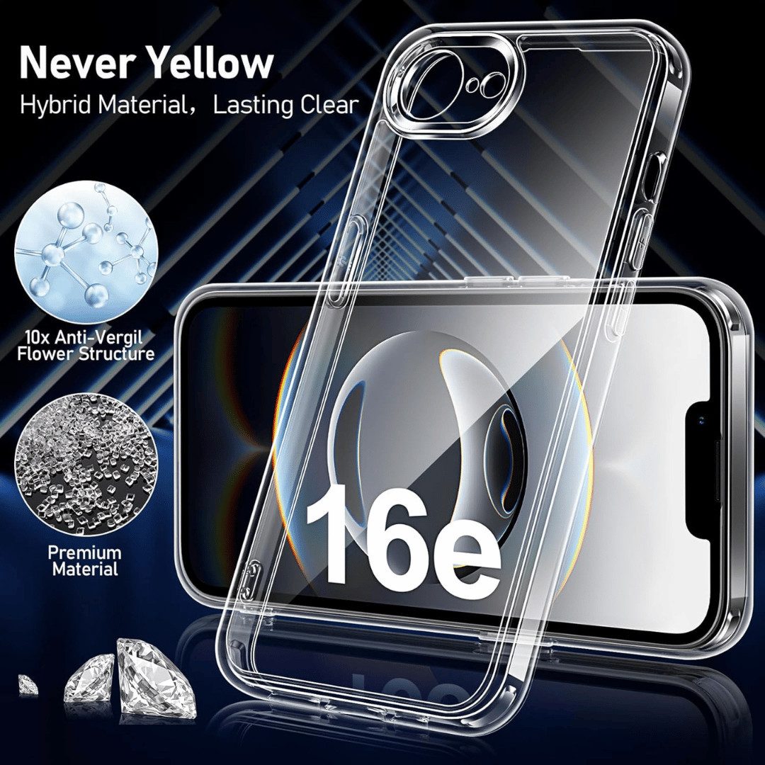 SmartUP Smartphone-Hülle für iPhone 16e Transparent Silikon Ultra Slim Case Handyhülle 6,1 Zoll, Silikon Schutzhülle mit Kameraschutz – Bild 3 von 5