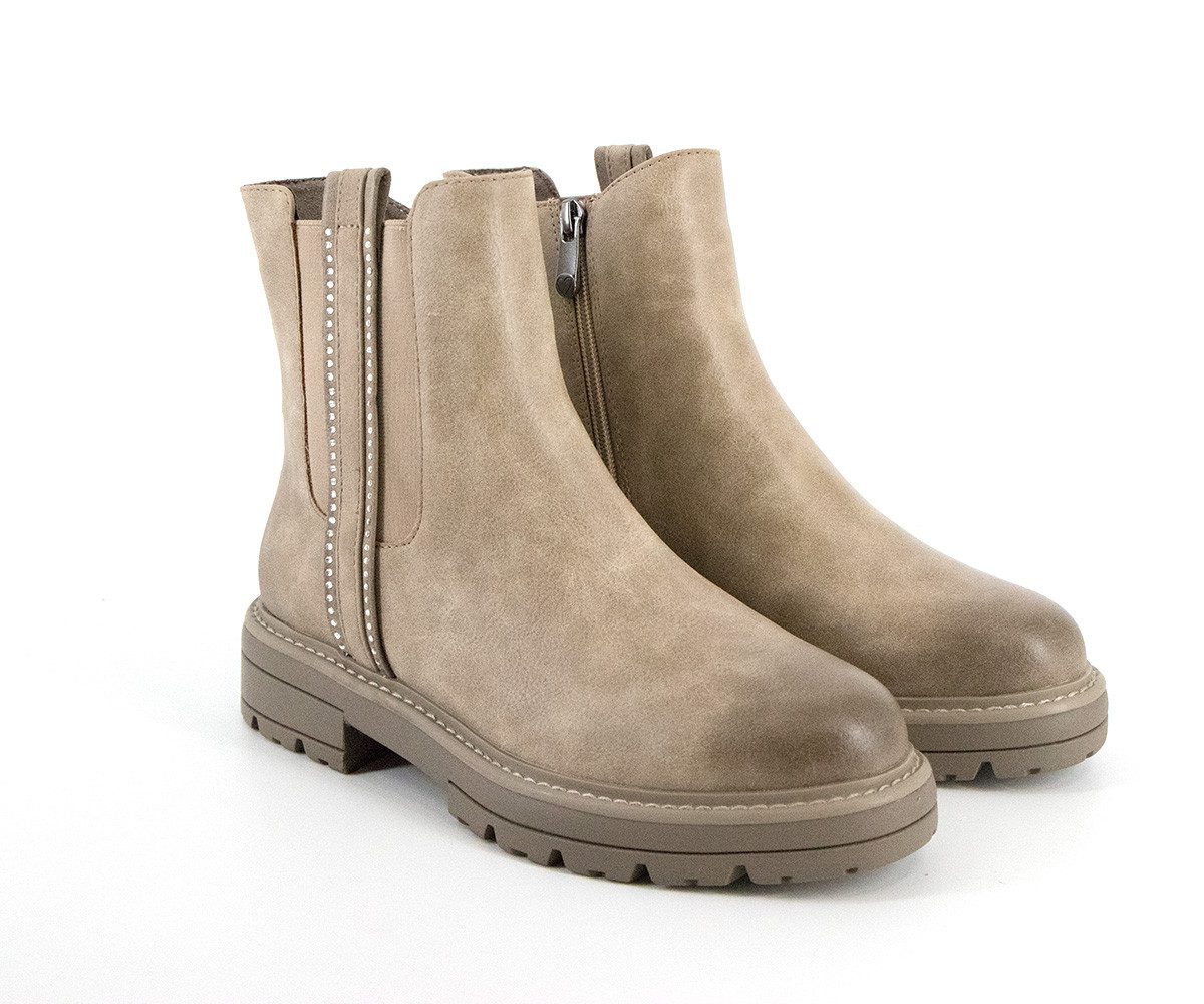 MARCO TOZZI Marco Tozzi Stiefelette Damen Taupe - 2-25488-43 Stiefelette günstig online kaufen