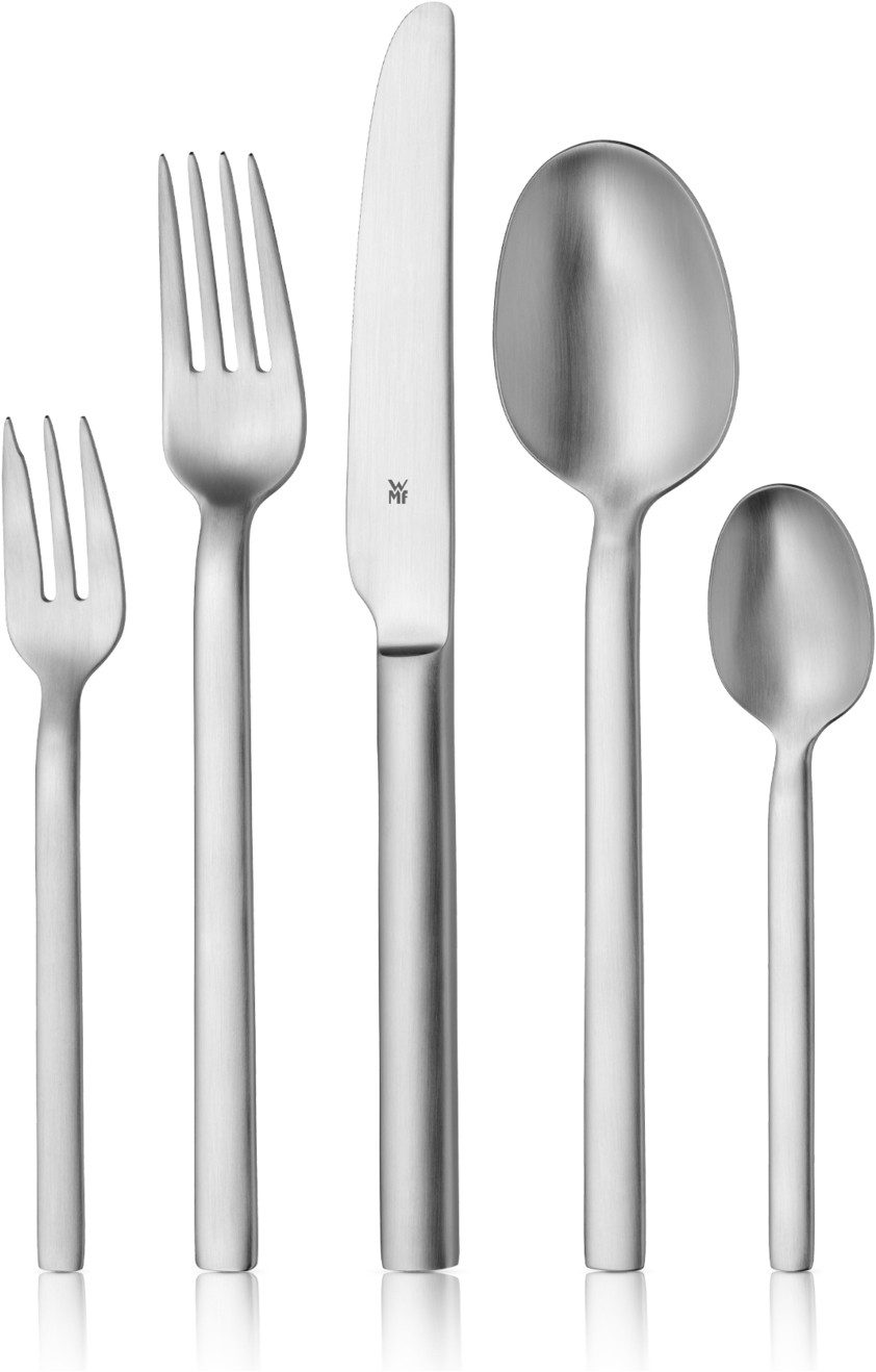 WMF Besteck-Set Alteo (60-tlg), 12 Personen, Cromargan® Edelstahl Rostfrei 18/10, Messer mit Wellenschliff