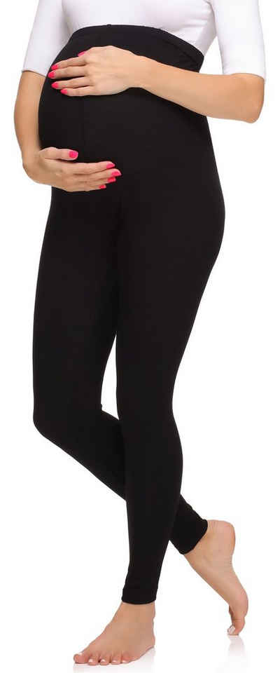 Merry Style Umstandsleggings Damen Lange Umstandsleggings aus Viskose MS10-297 (1-tlg) elastischer Bund