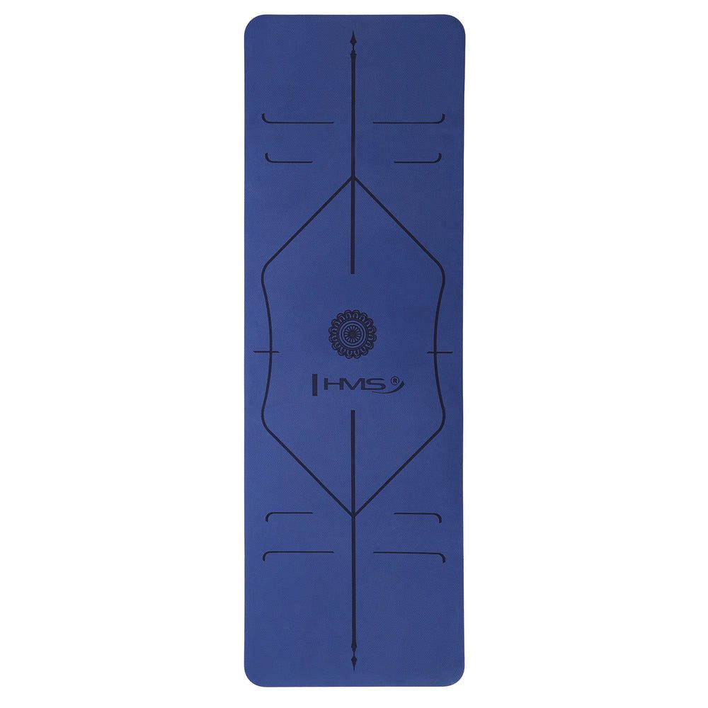 HMS Yogamatte Sportmatte Trainingsmatte Fitnessunterlage (Spar-Set, 1-St., 182 x 61 x 1 cm weich), TPE doppellagig, rutschfest, wasserfest, Hülle + Gurt