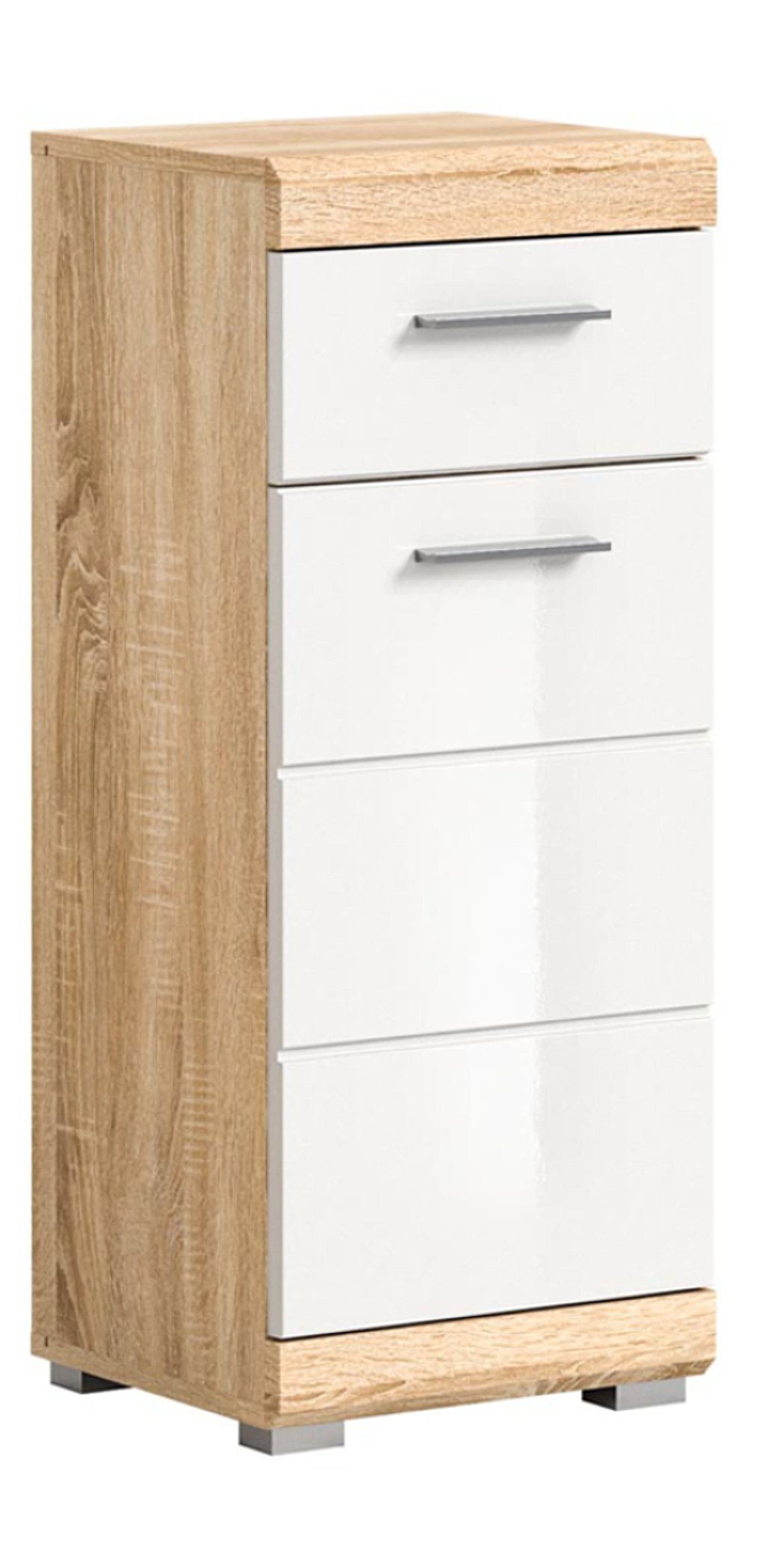 xonox.home Badezimmerspiegelschrank Lambada Badschrank 1 Tür, 1 Schublade Hochglanz we
