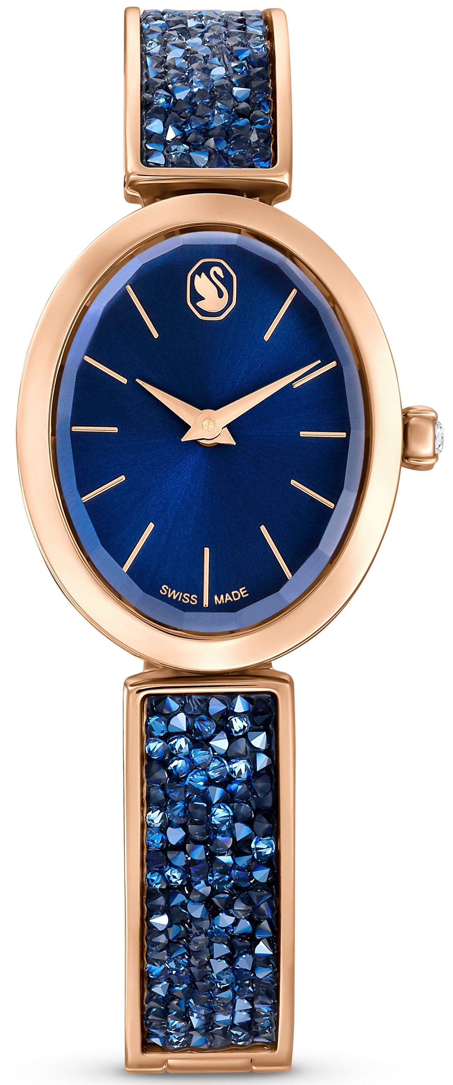 Swarovski Schweizer Uhr CRYSTAL ROCK OVAL, 5656822 blau