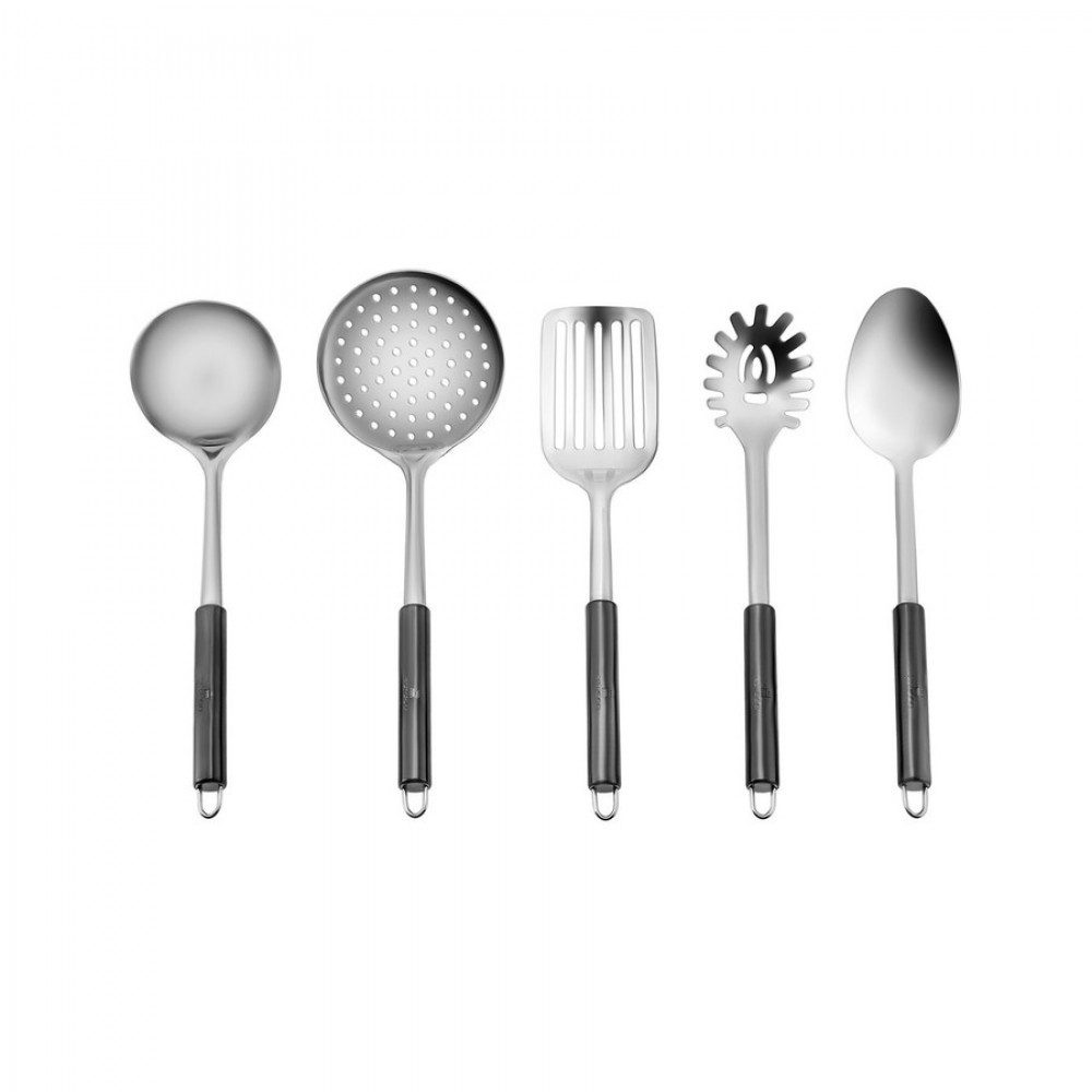 Geschirr-Set Karaca Master Schwarzes Service Set, 5 teilig, Servier Set