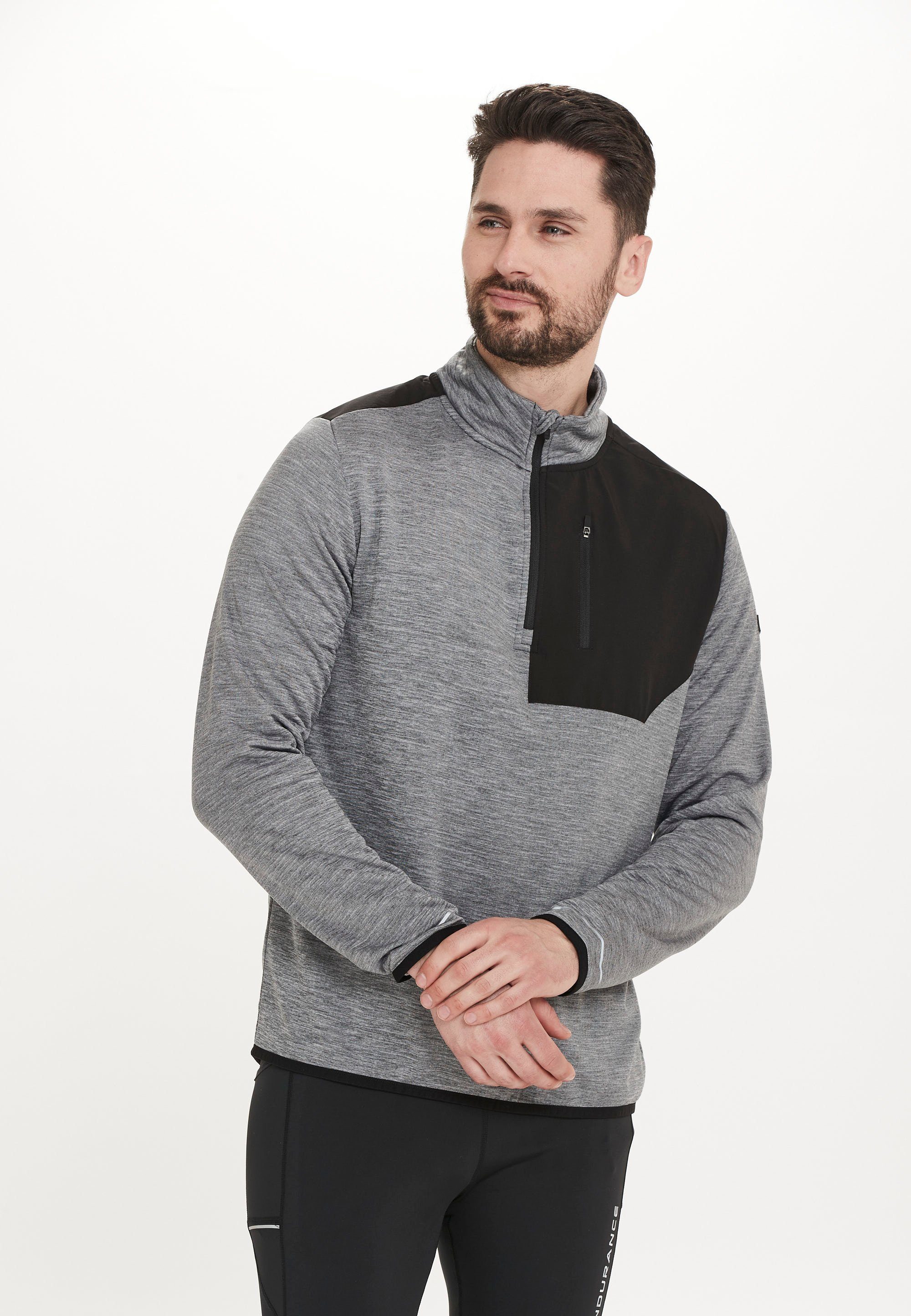 ENDURANCE Langarmshirt LEOMING M Midlayer Details grau-schwarz reflektierenden (1-tlg) mit