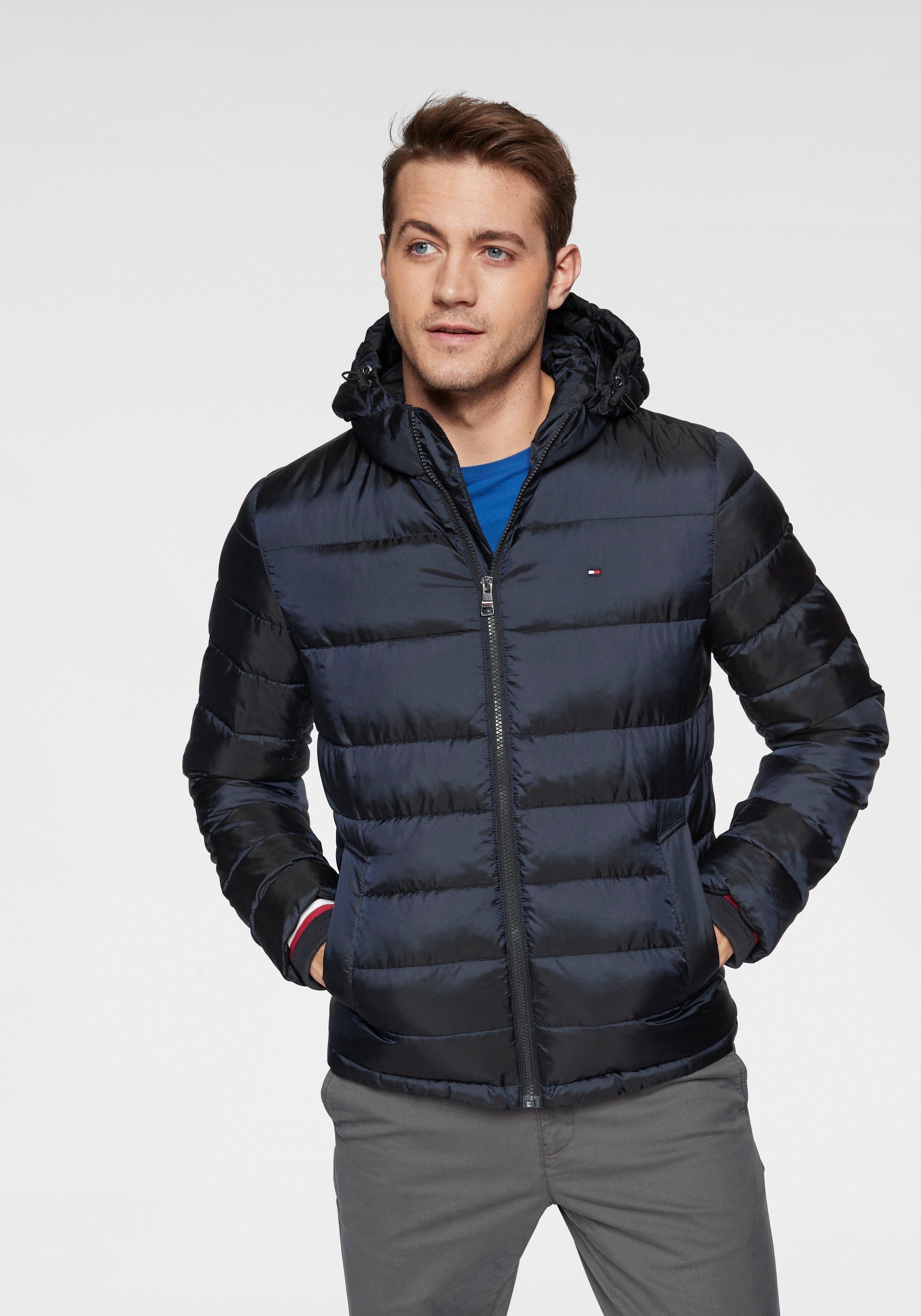 hilfiger two tone hooded bomber