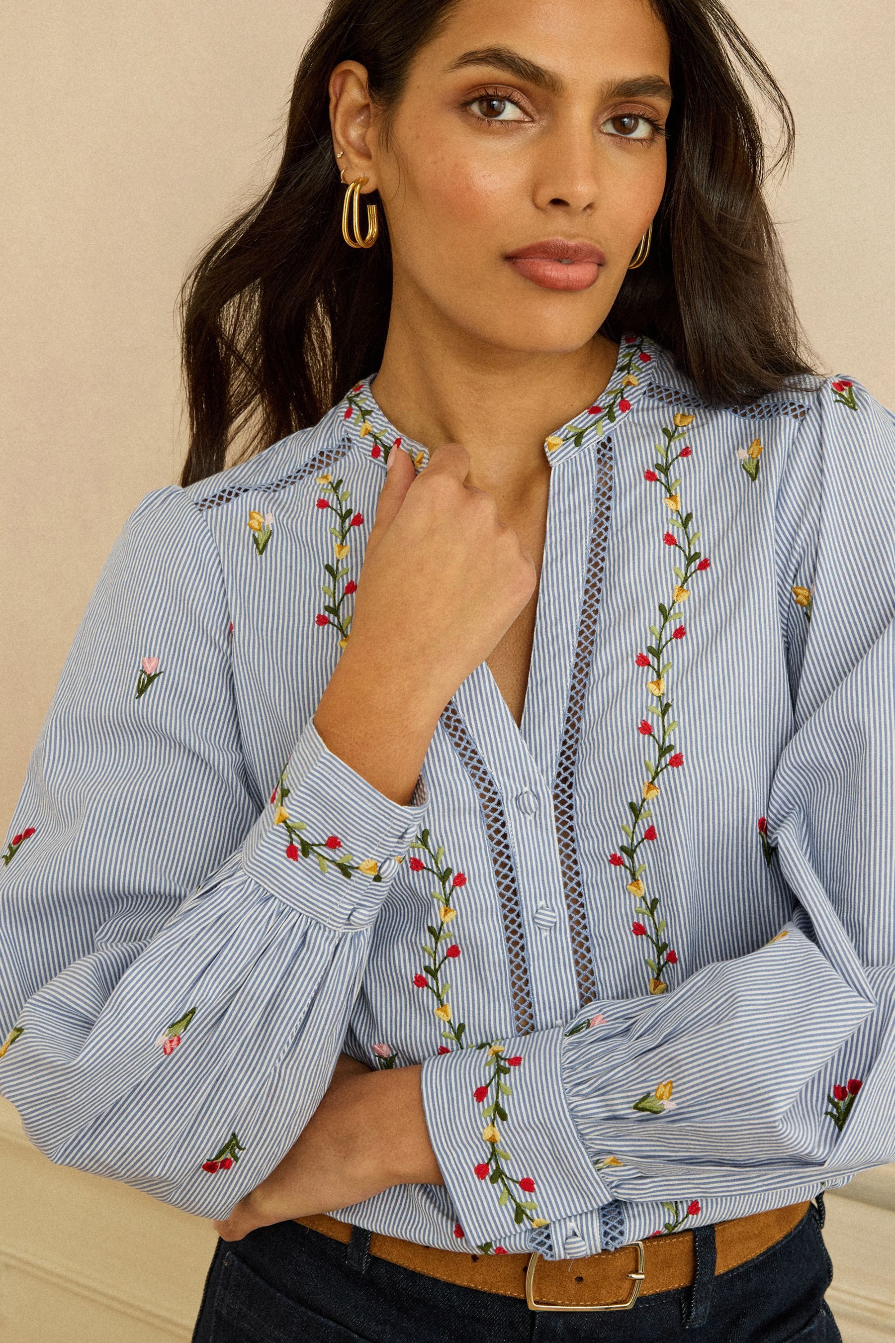 Love & Roses Langarmbluse Love & Roses Bluse mit Kerbausschnitt, Regular (1 günstig online kaufen