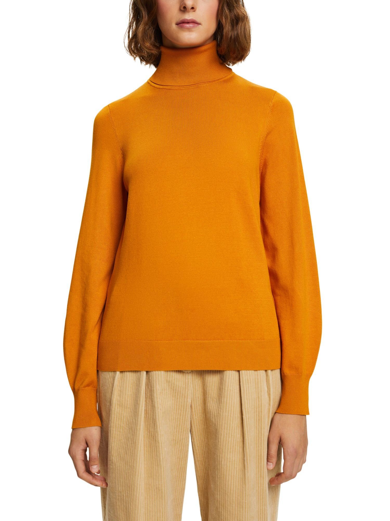 Esprit Collection Rollkragenpullover Basic-Rollkragenpullover, LENZING™ YELLOW ECOVERO™ HONEY